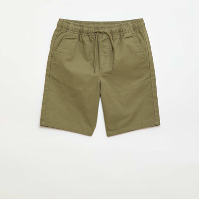 Bermuda chino liso con cordones ajustables VERDE