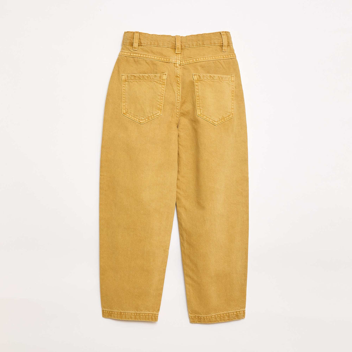 Pantalón jean corte ancho globo AMARILLO