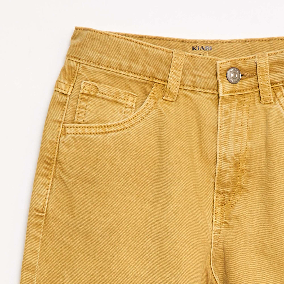 Pantalón jean corte ancho globo AMARILLO