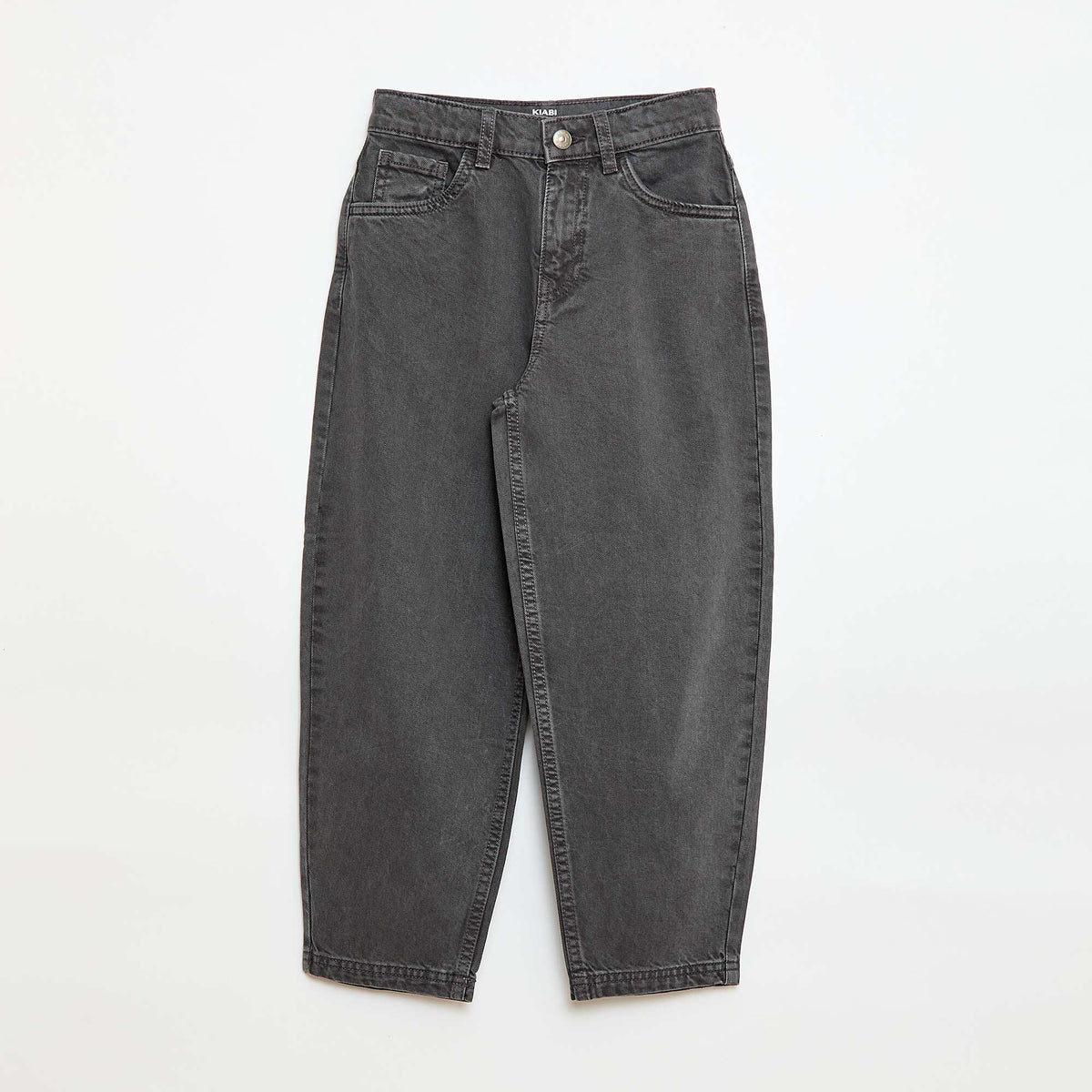 Pantalón jean corte ancho globo GRIS