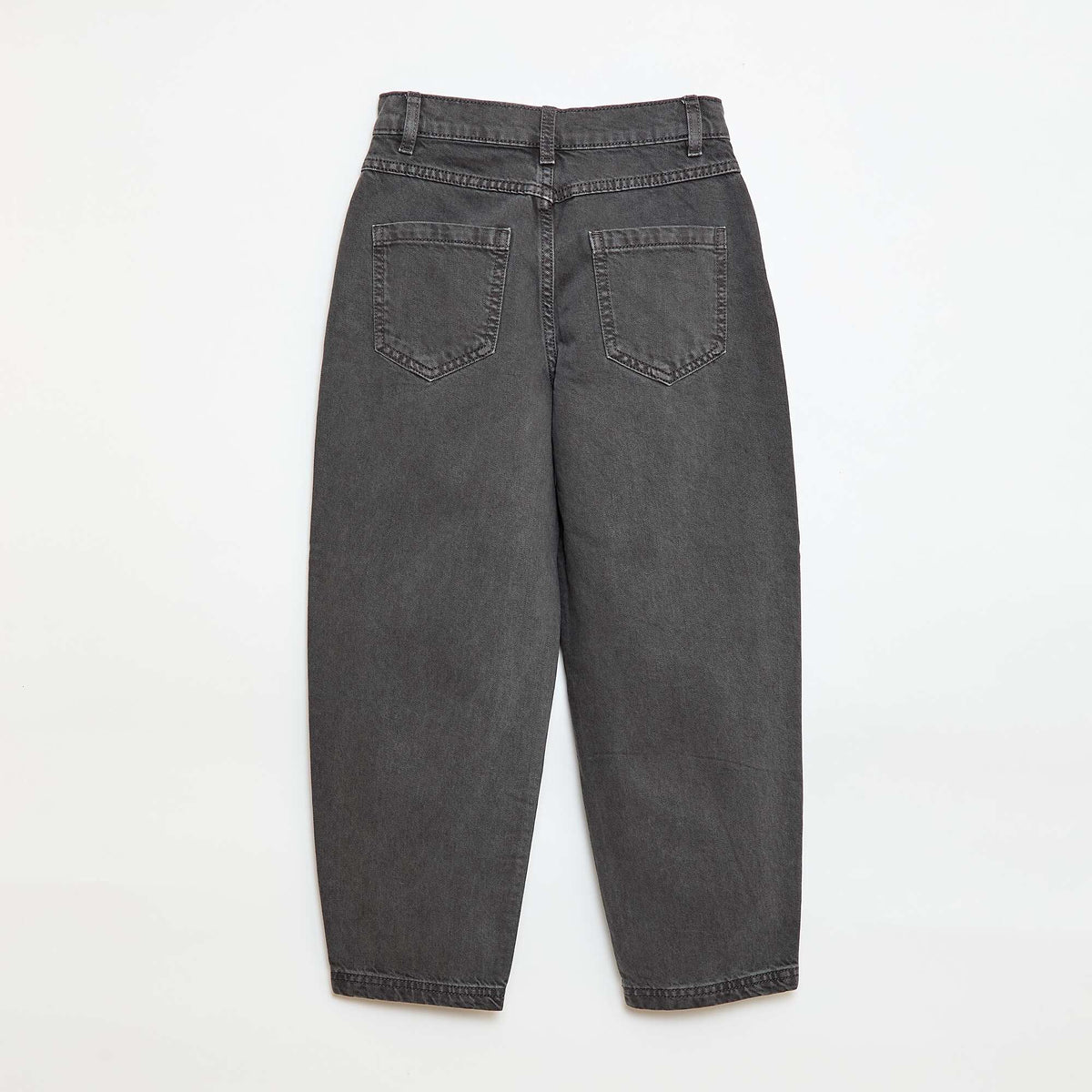 Pantalón jean corte ancho globo GRIS