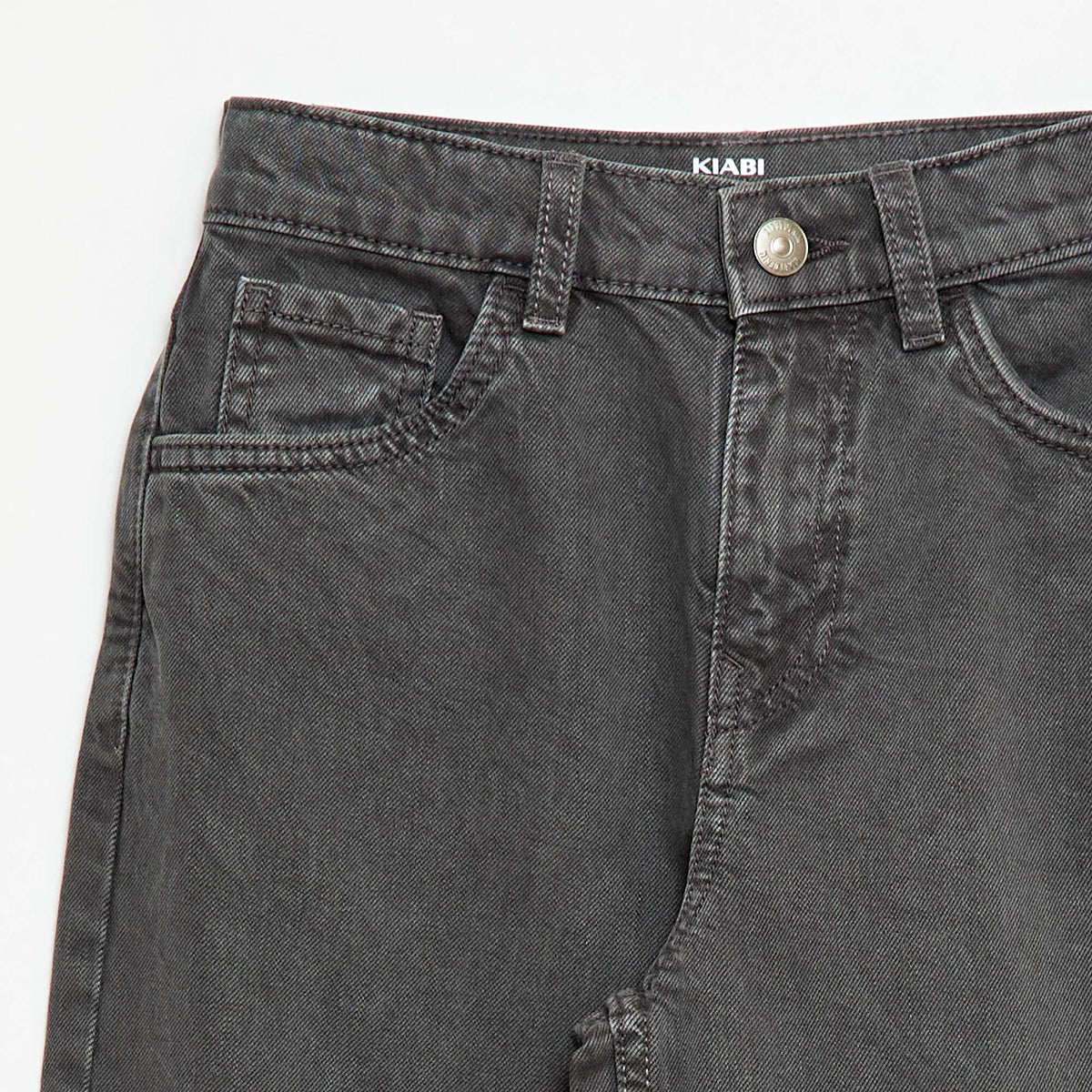 Pantalón jean corte ancho globo GRIS