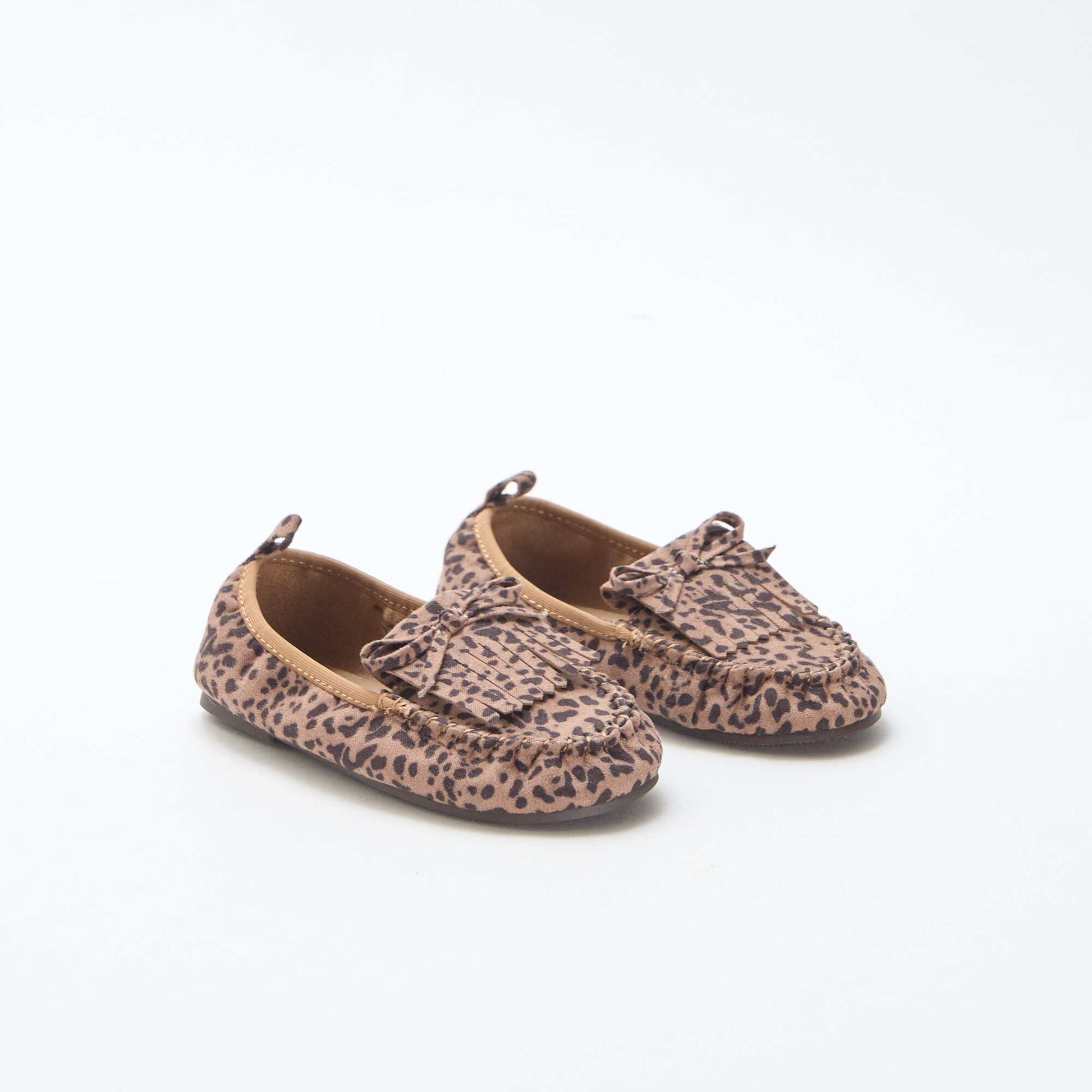 Mocasines de leopardo en antelina MARRON