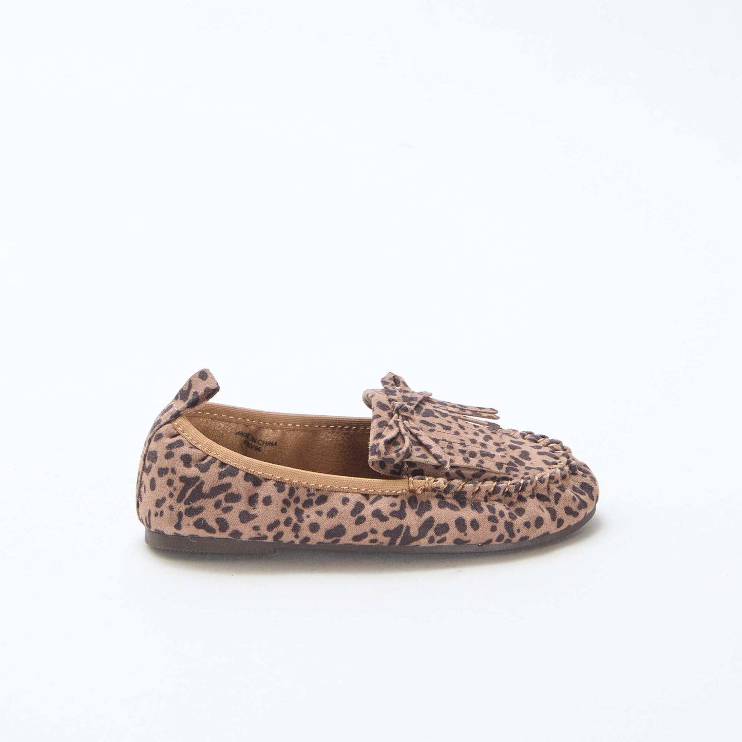 Mocasines de leopardo en antelina MARRON