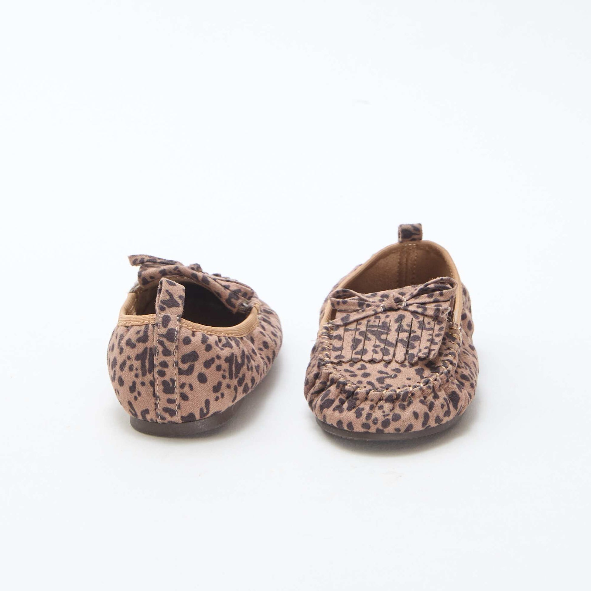 Mocasines de leopardo en antelina MARRON