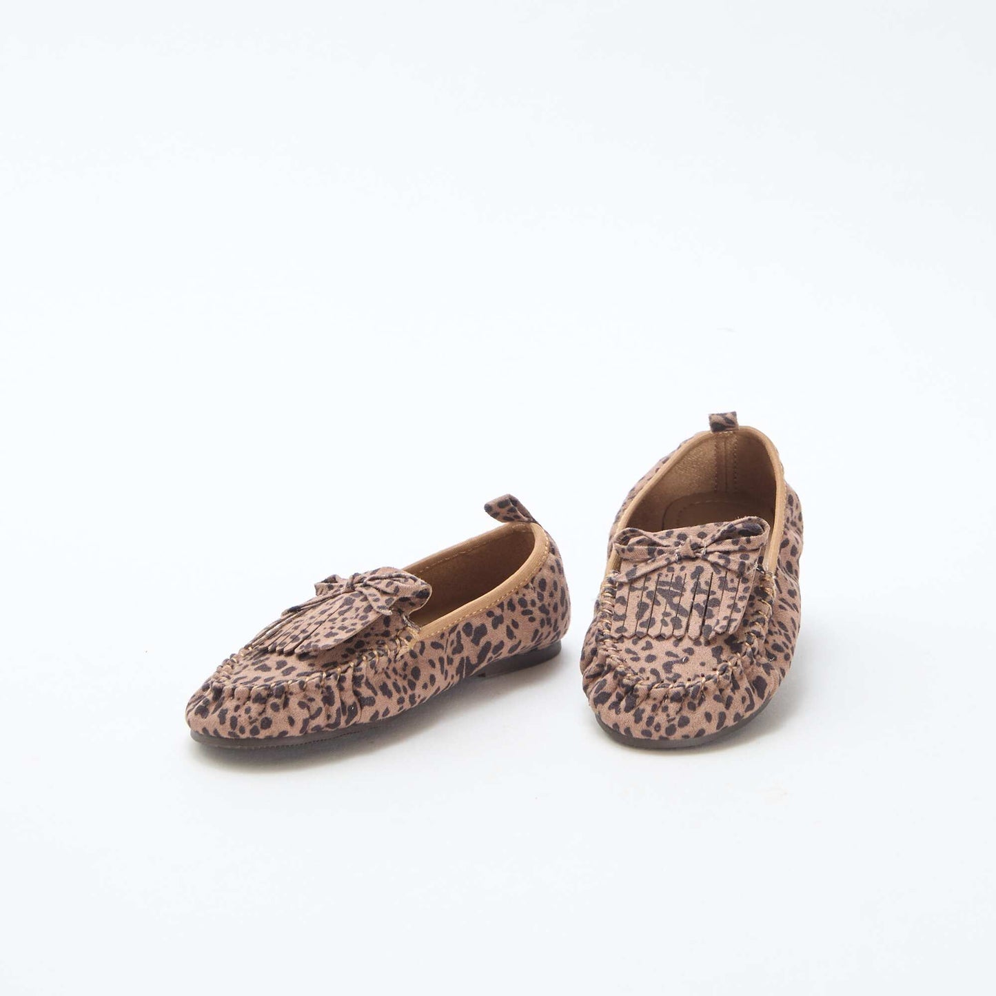 Mocasines de leopardo en antelina MARRON