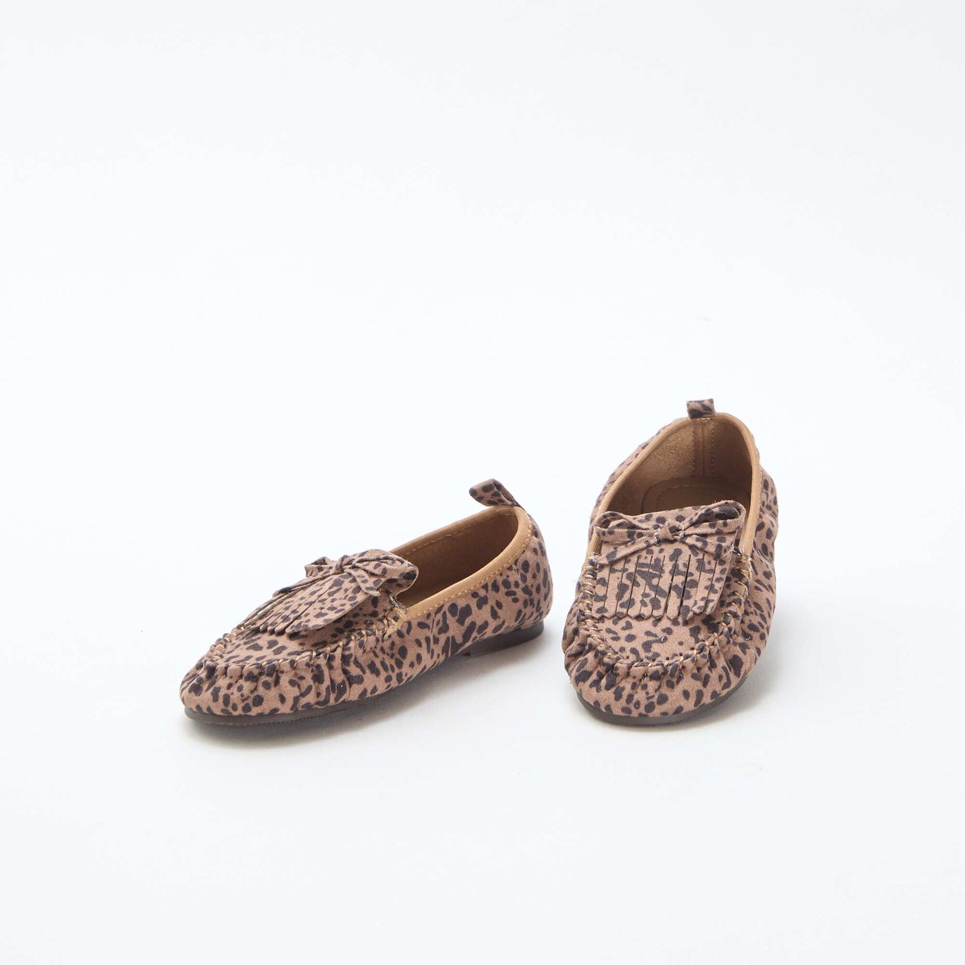 Mocasines de leopardo en antelina MARRON