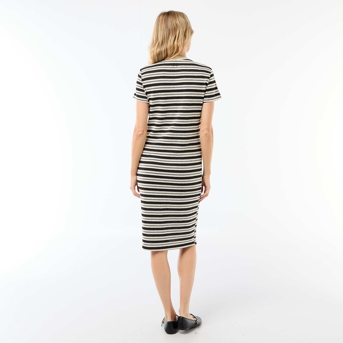 Vestido de lactancia de punto calado BEIGE