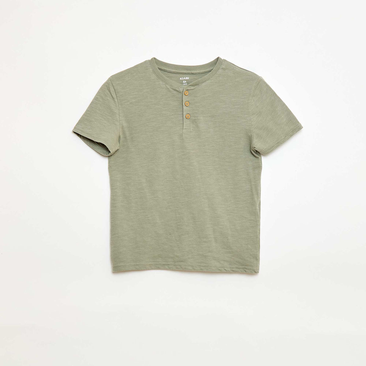 Camiseta con cuello tunecino VERDE