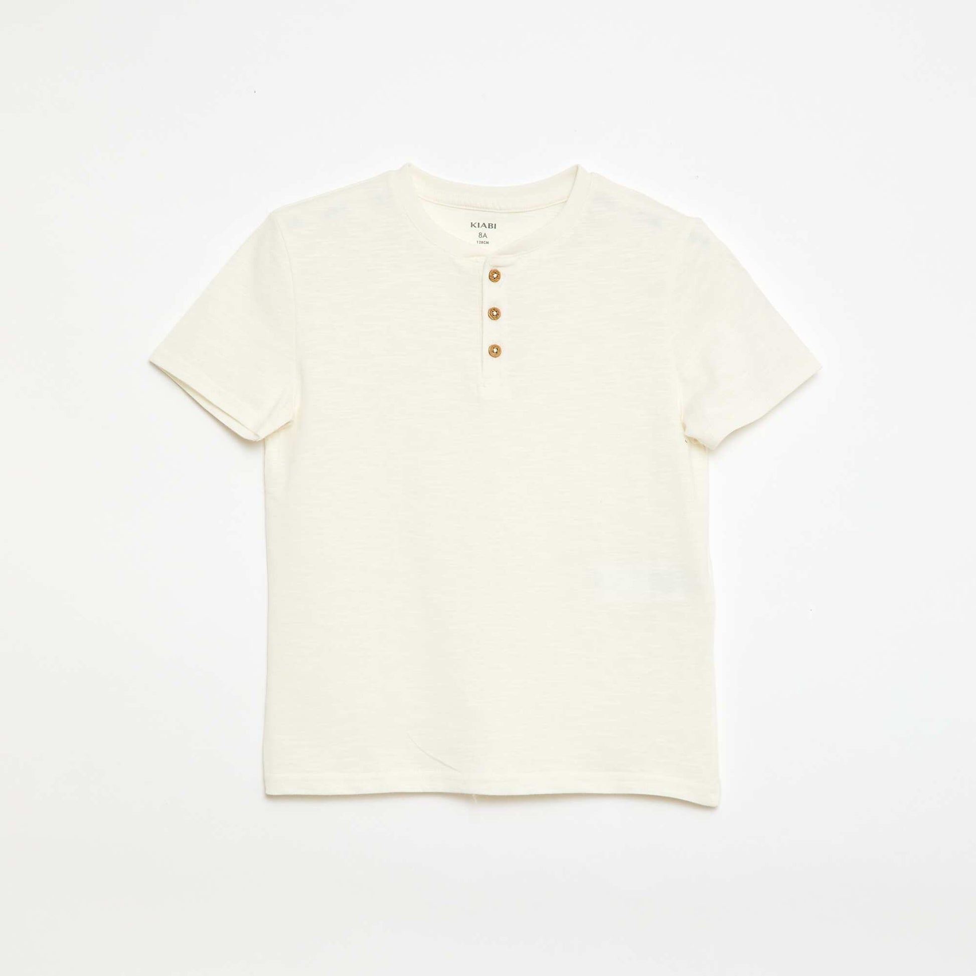 Camiseta con cuello tunecino BLANCO