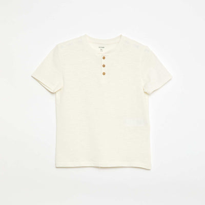 Camiseta con cuello tunecino BLANCO