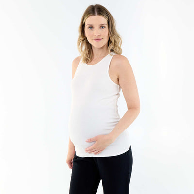 Top de tirantes de maternidad con sisas blazers BLANCO