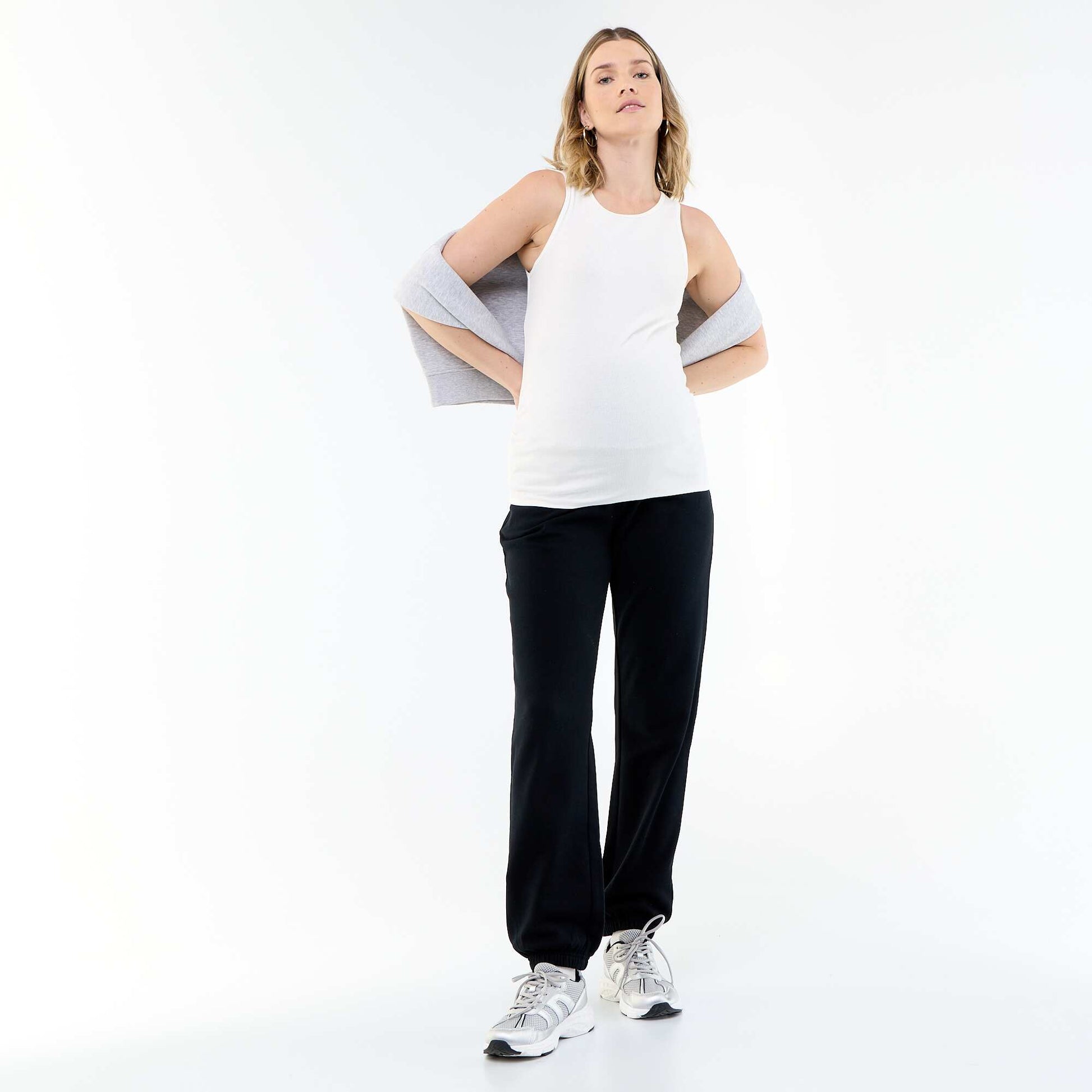 Top de tirantes de maternidad con sisas blazers BLANCO