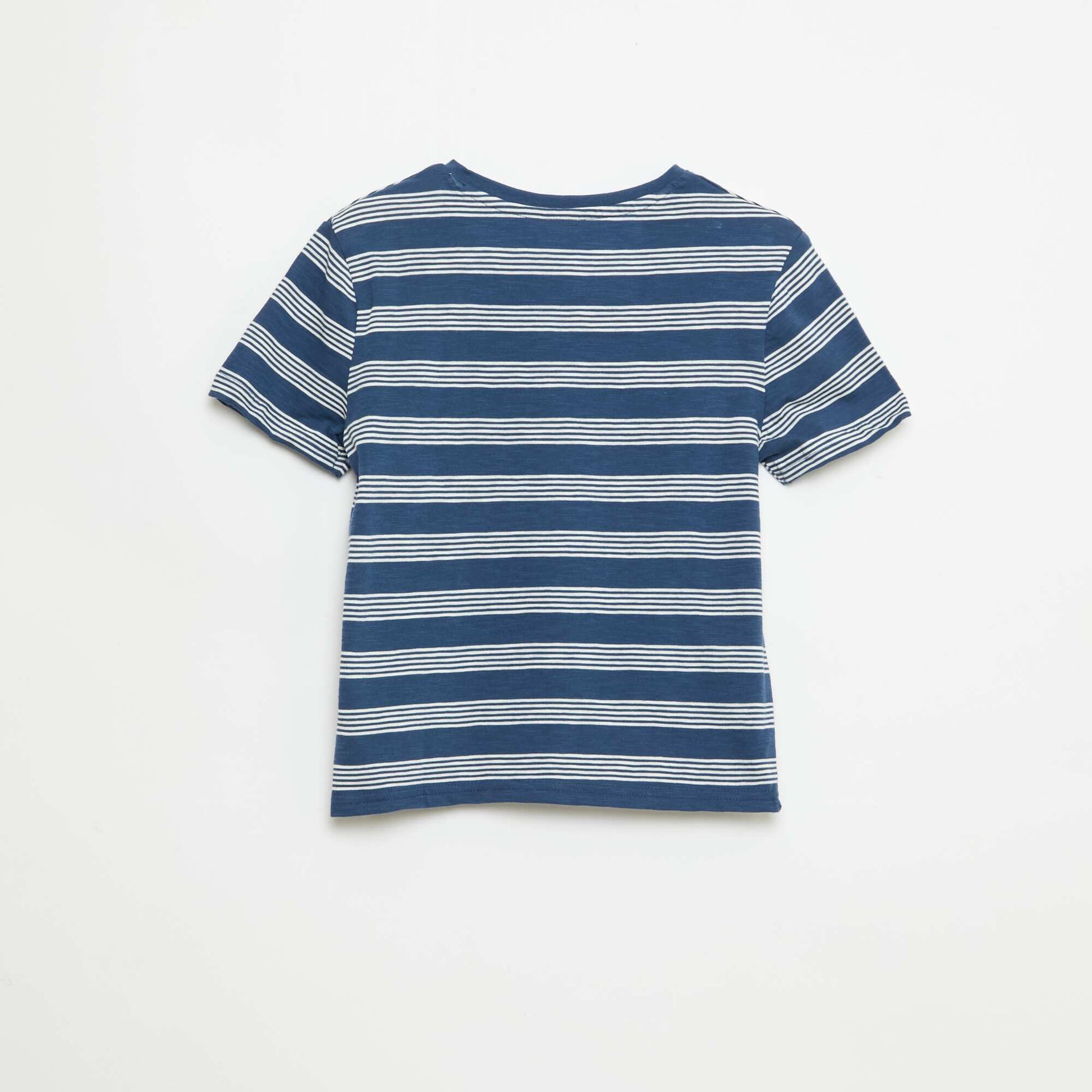 Camiseta de rayas con cuello tunecino AZUL