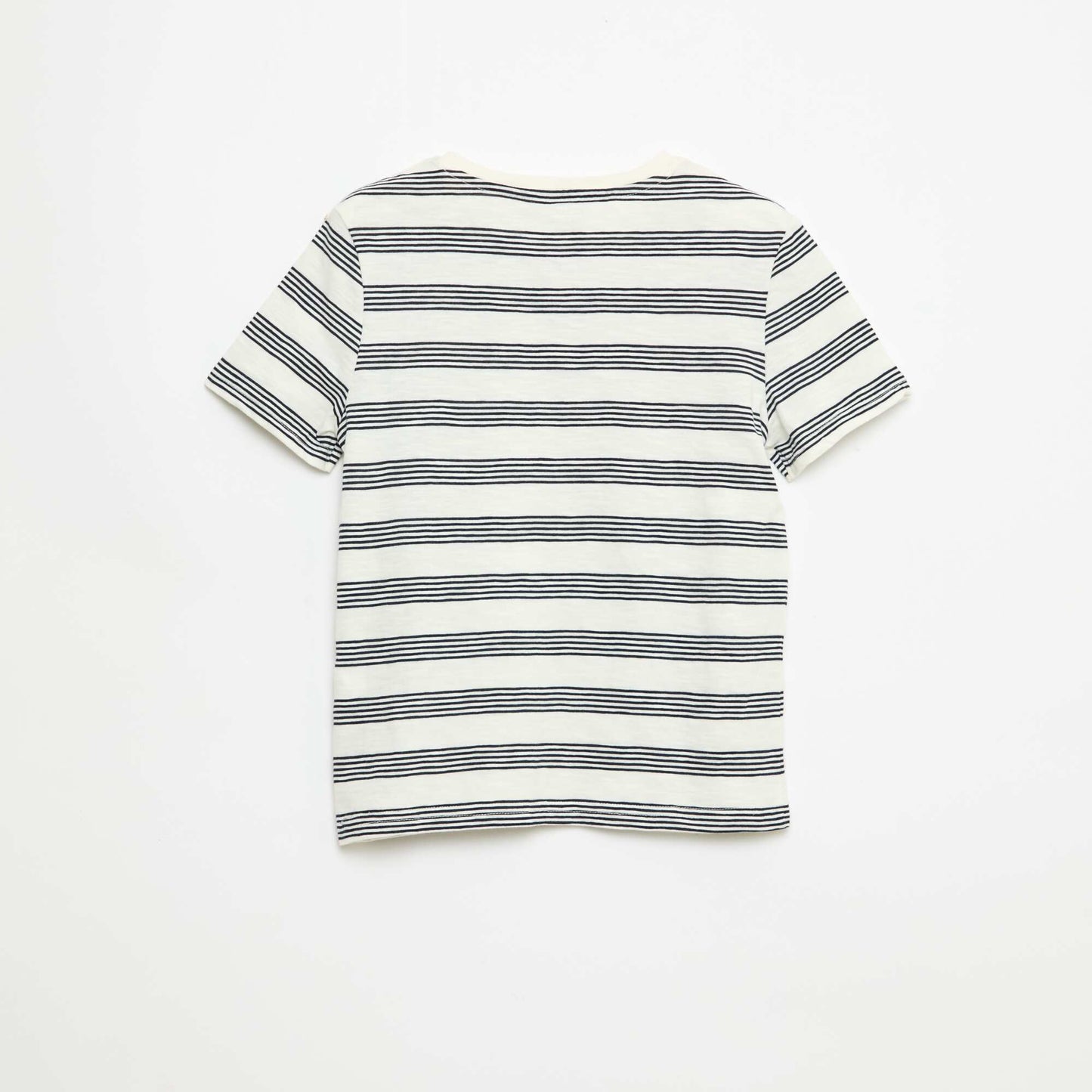 Camiseta de rayas con cuello tunecino BEIGE
