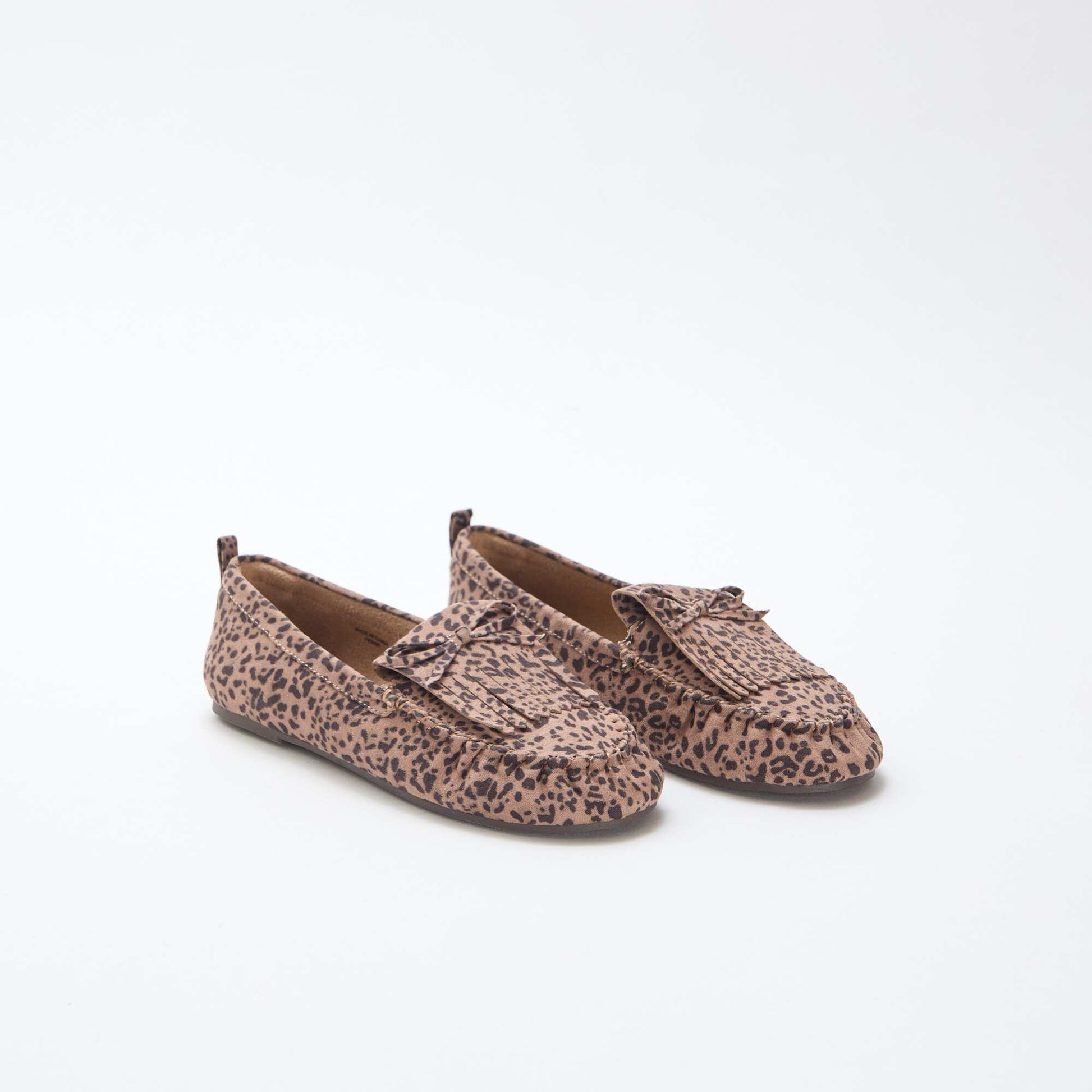 Mocasines de leopardo en antelina MARRON