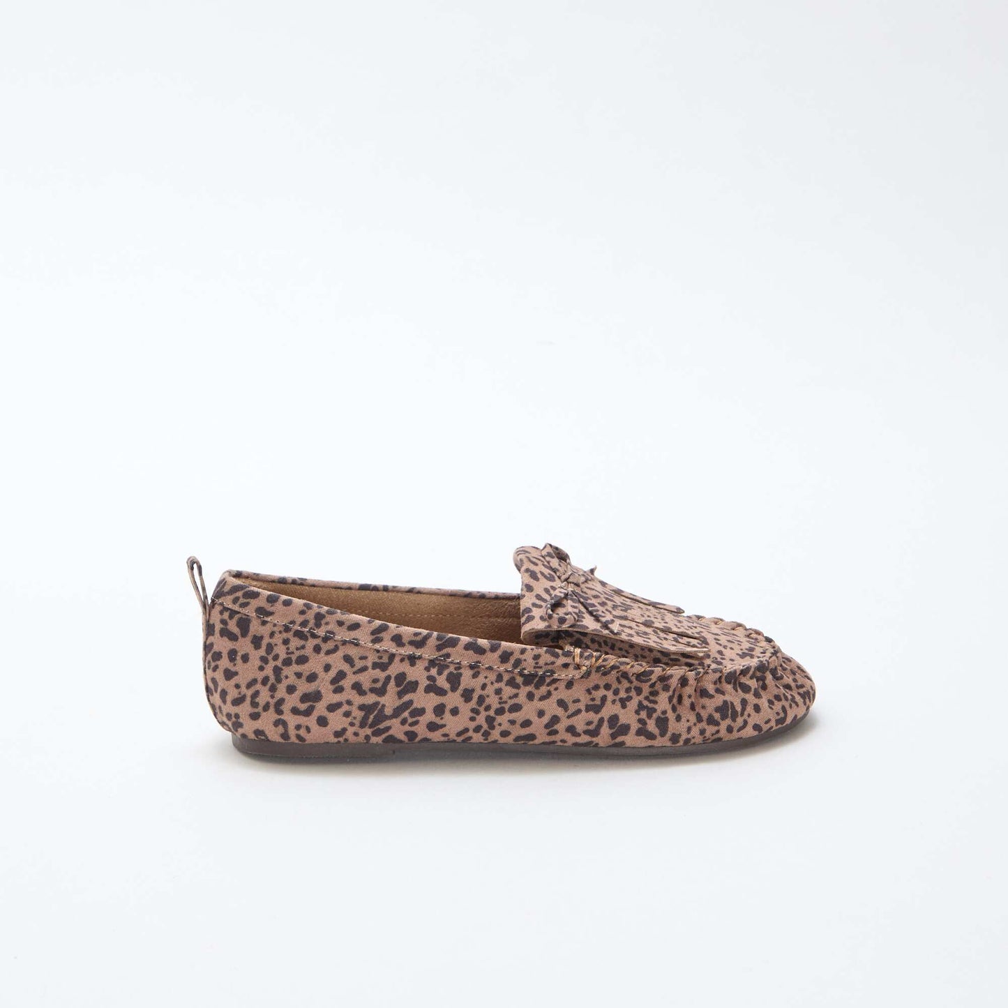 Mocasines de leopardo en antelina MARRON
