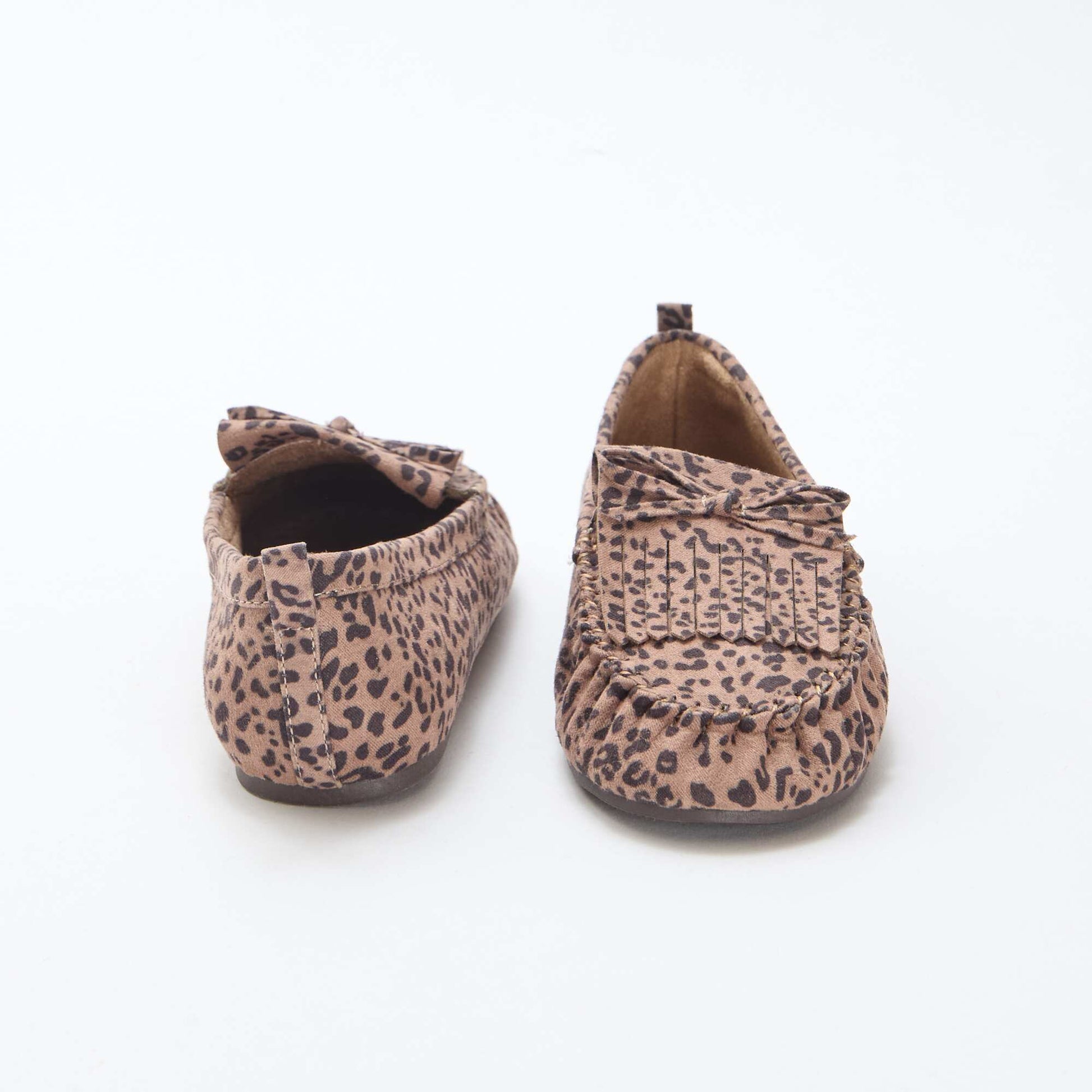 Mocasines de leopardo en antelina MARRON