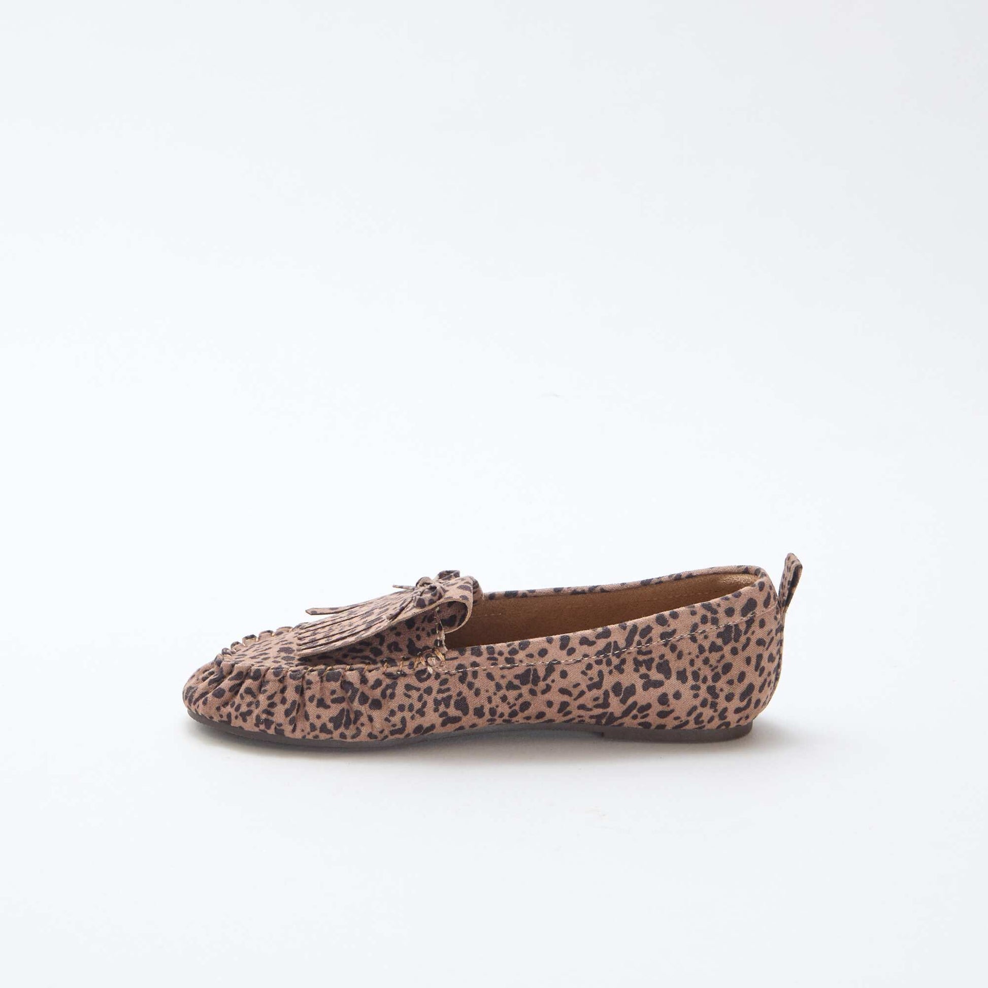Mocasines de leopardo en antelina MARRON