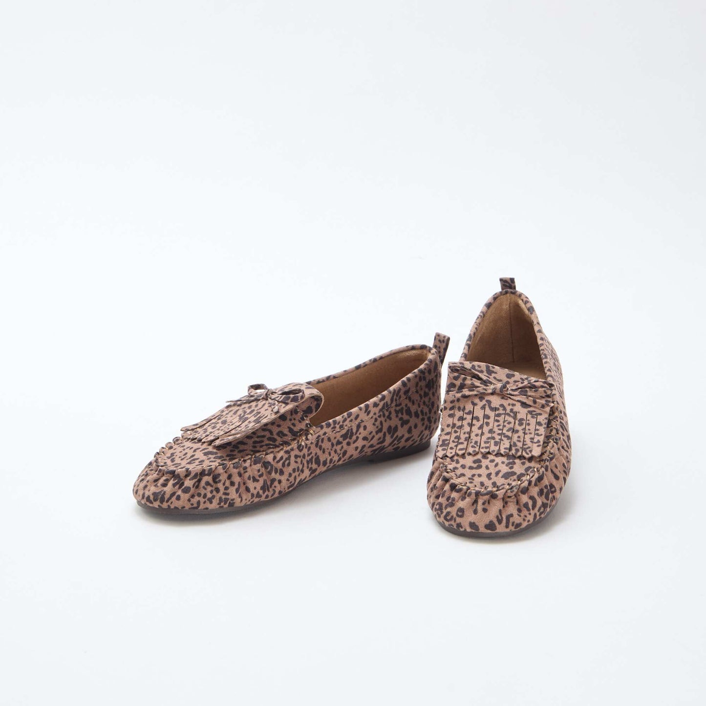 Mocasines de leopardo en antelina MARRON