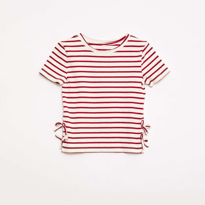 Camiseta lisa con nudos originales ROJO