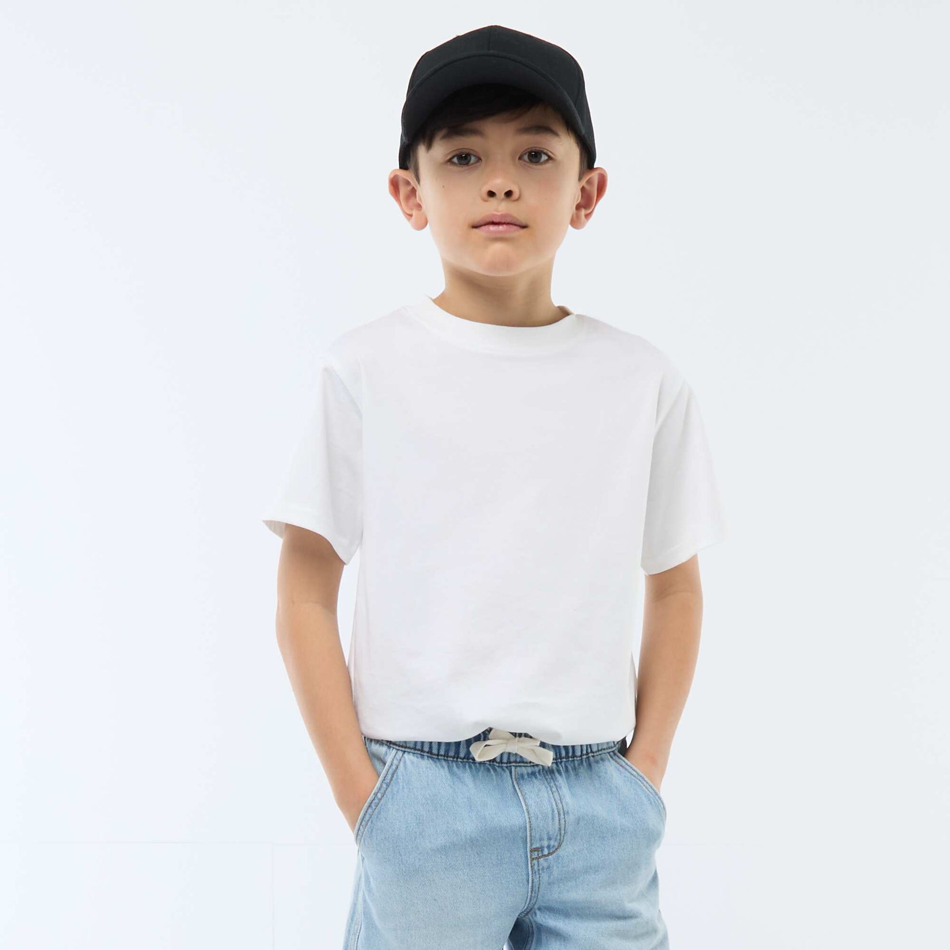 Camiseta de algodón premium BLANCO