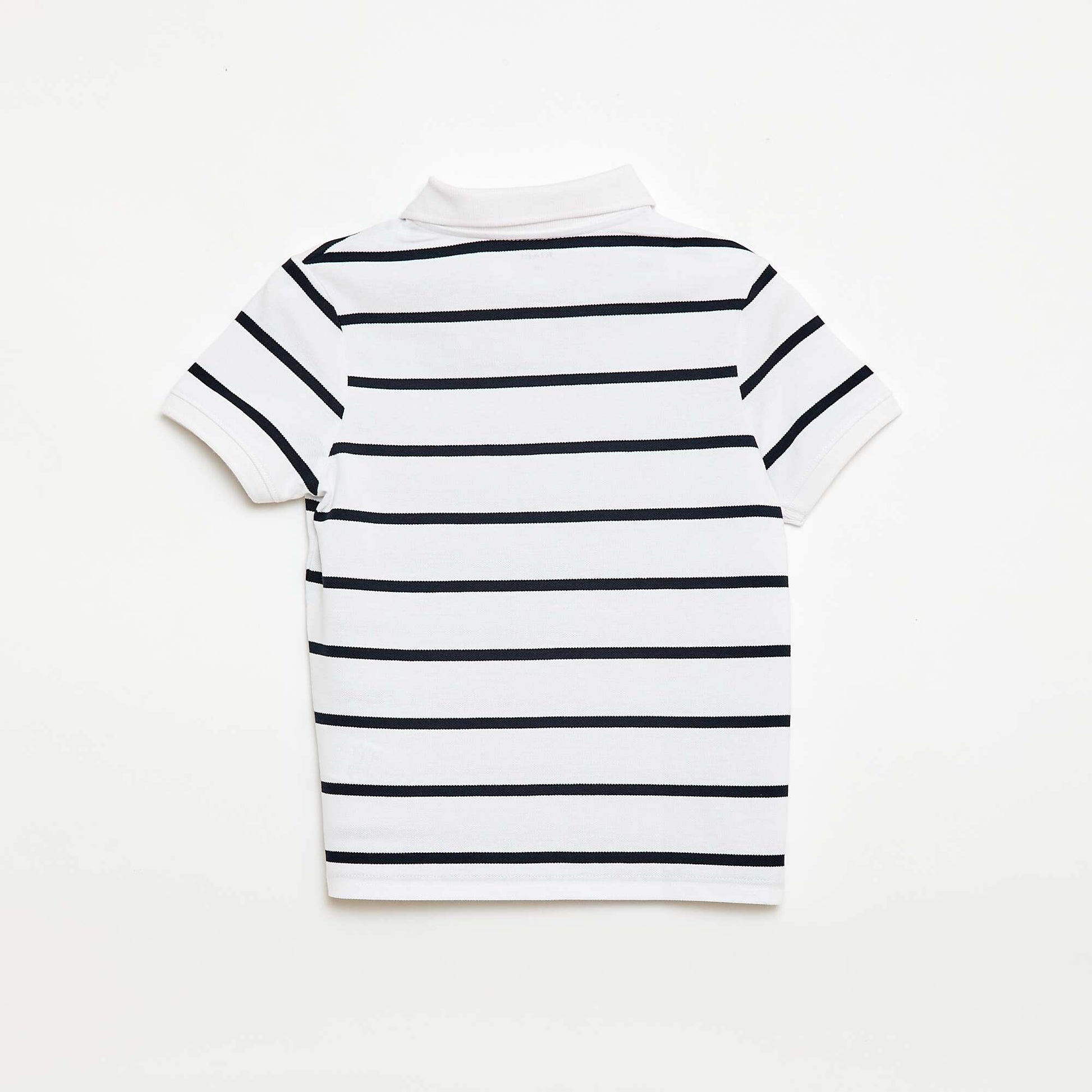 Remera de manga corta en piqué de algodón BLANCO