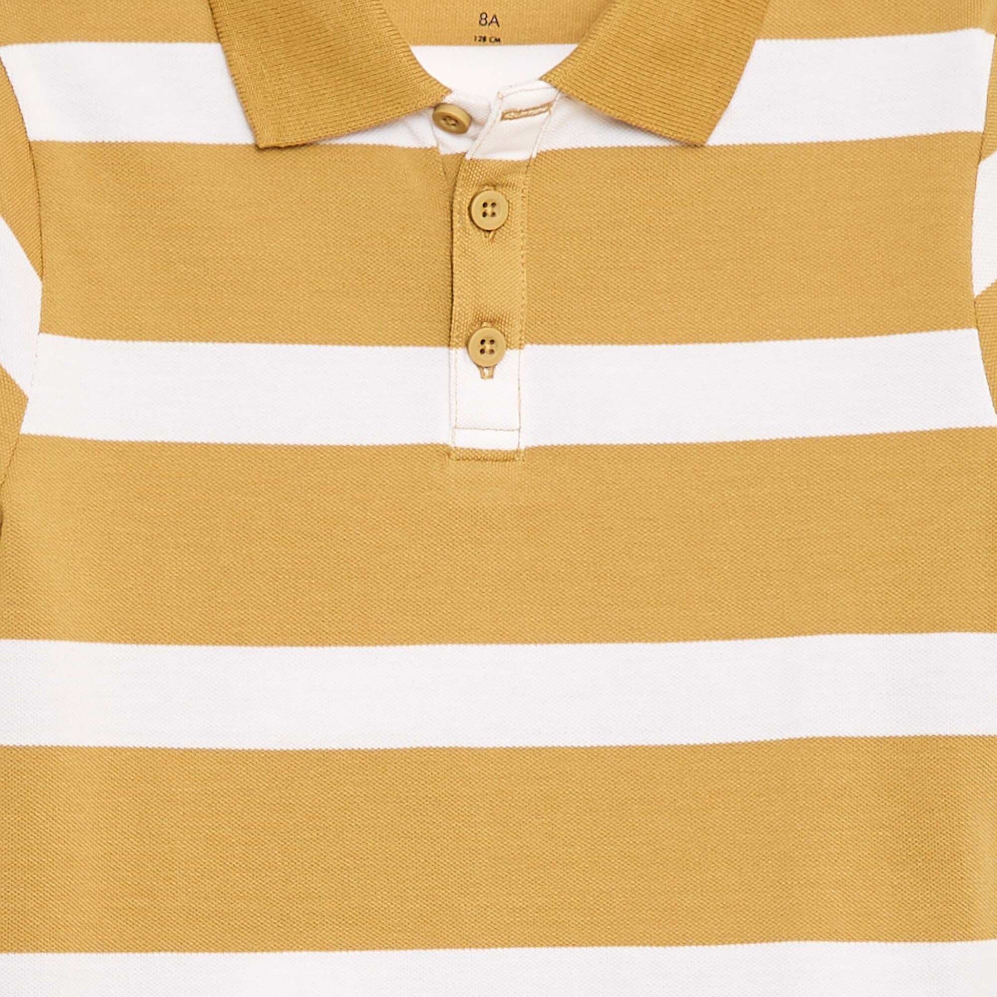 Remera de manga corta en piqué de algodón BEIGE