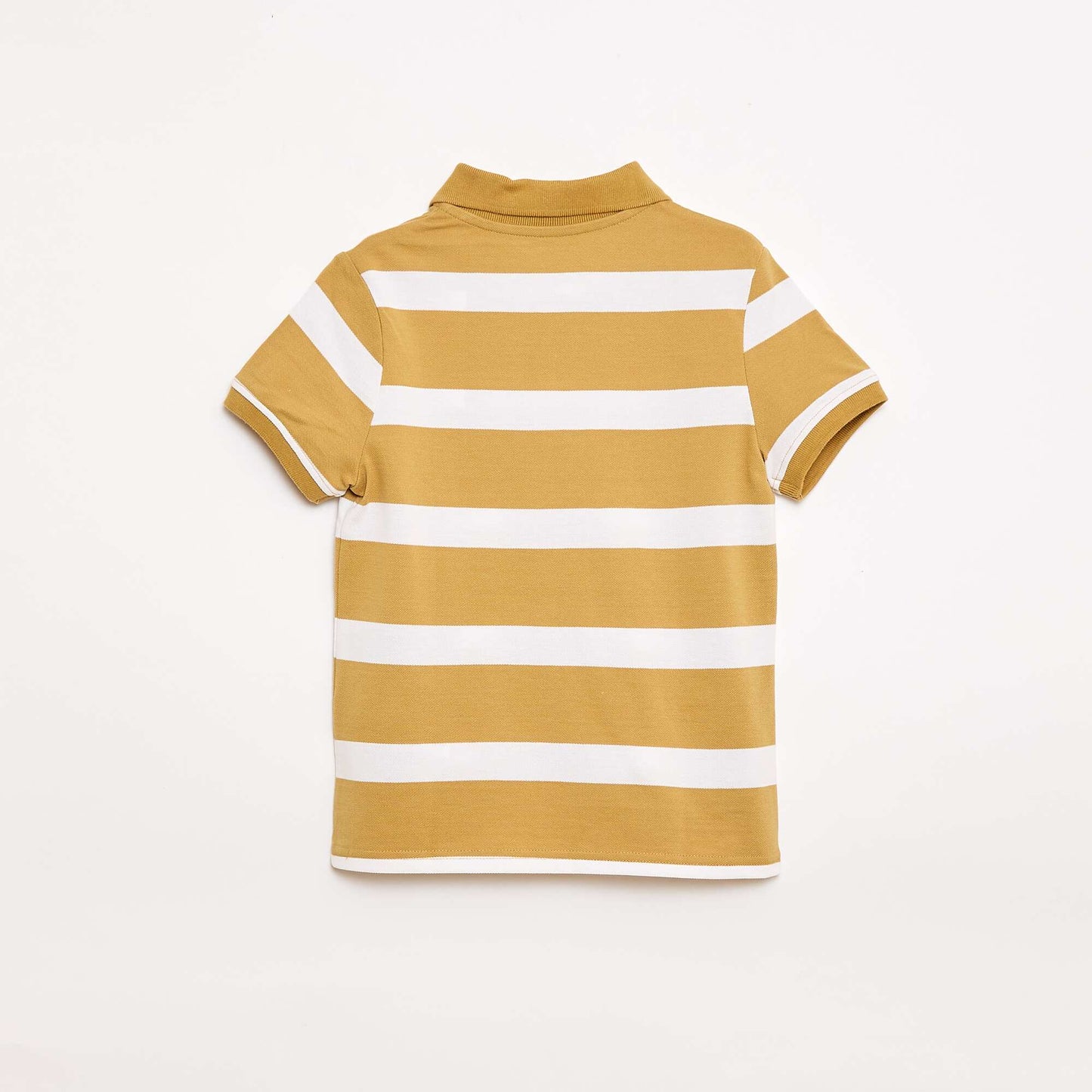 Remera de manga corta en piqué de algodón BEIGE
