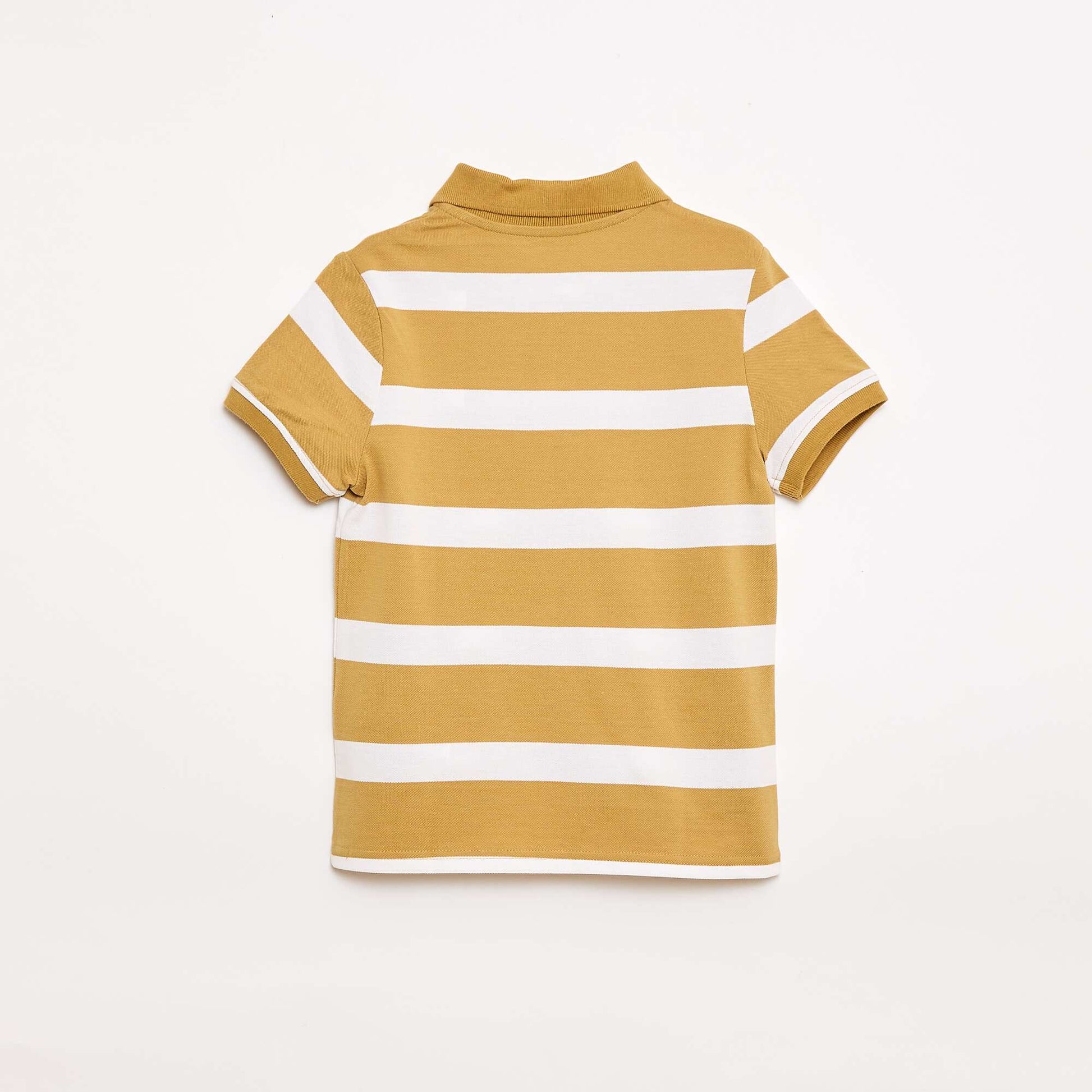 Remera de manga corta en piqué de algodón BEIGE