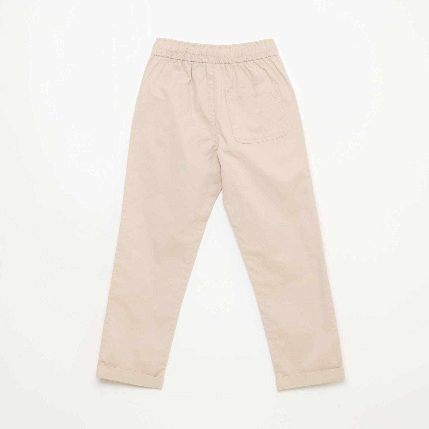 Jogpant liso con dobladillos BEIGE