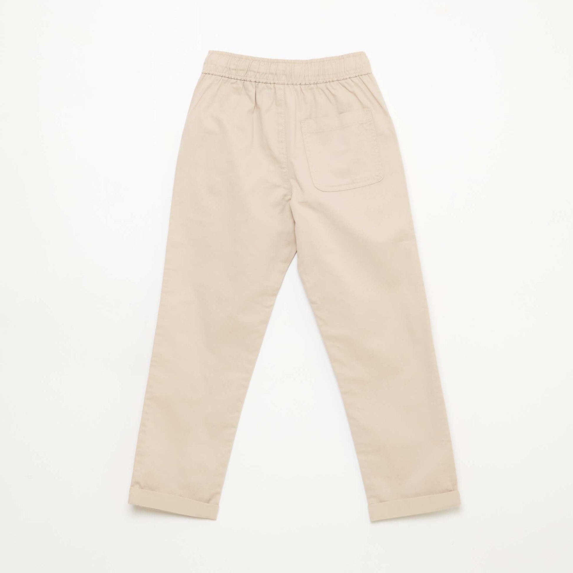 Jogpant liso con dobladillos BEIGE