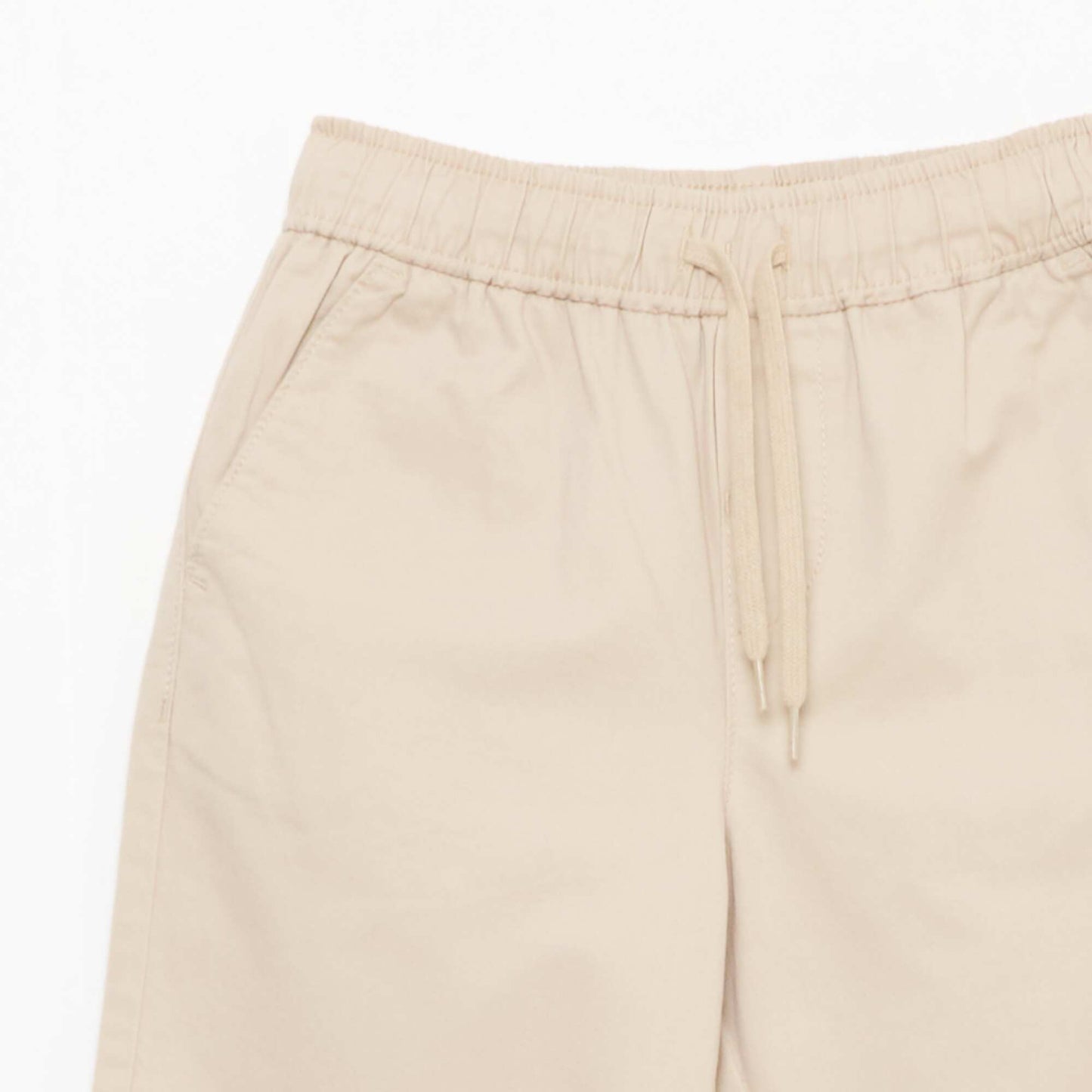 Jogpant liso con dobladillos BEIGE