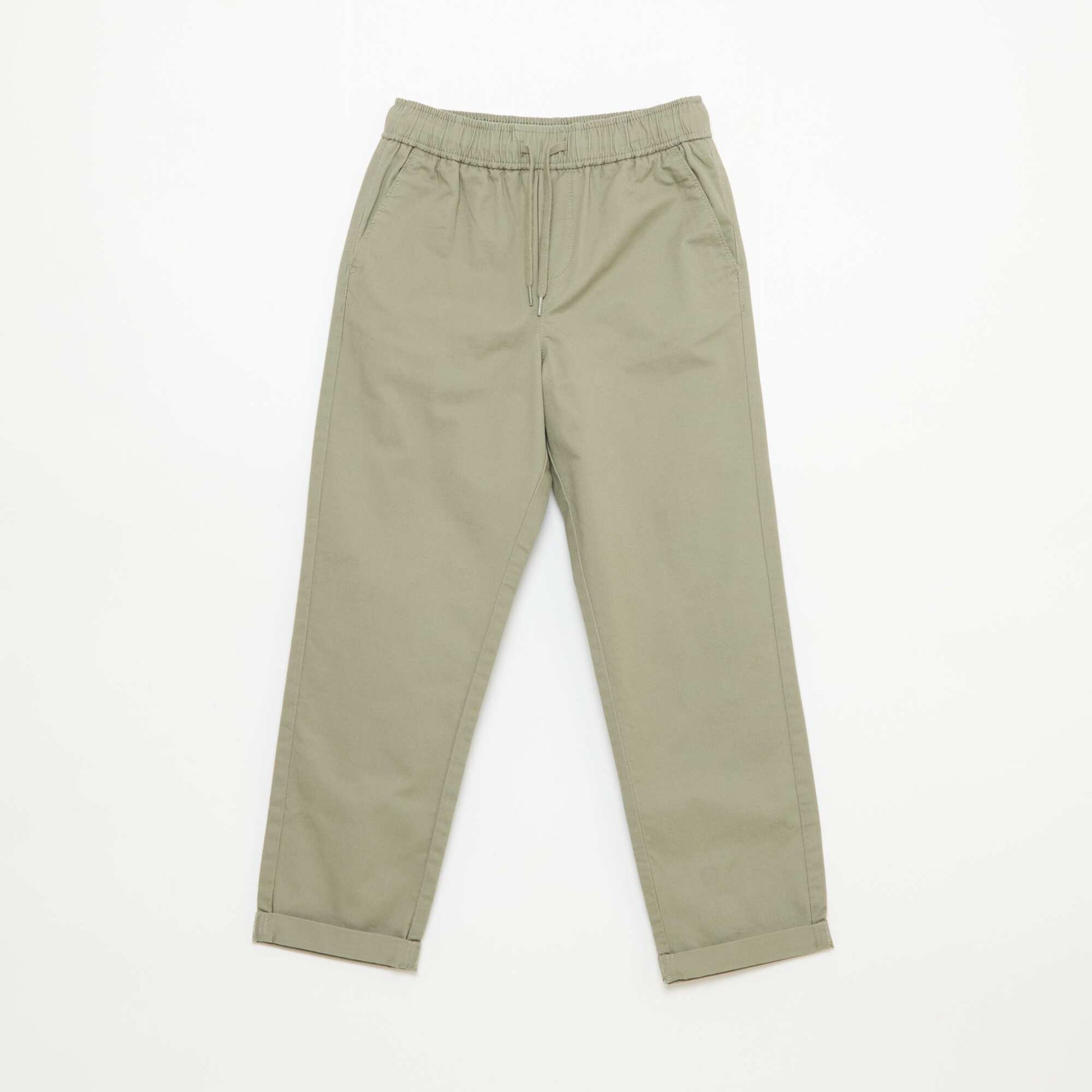 Jogpant liso con dobladillos VERDE