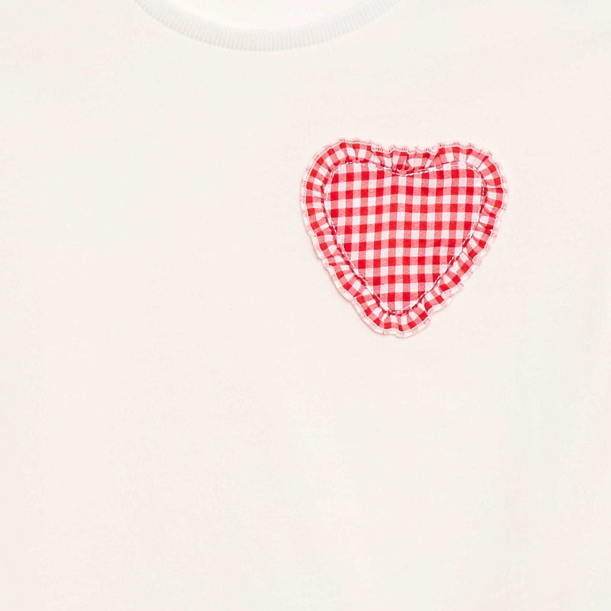 Camiseta con parche de vichy BLANCO