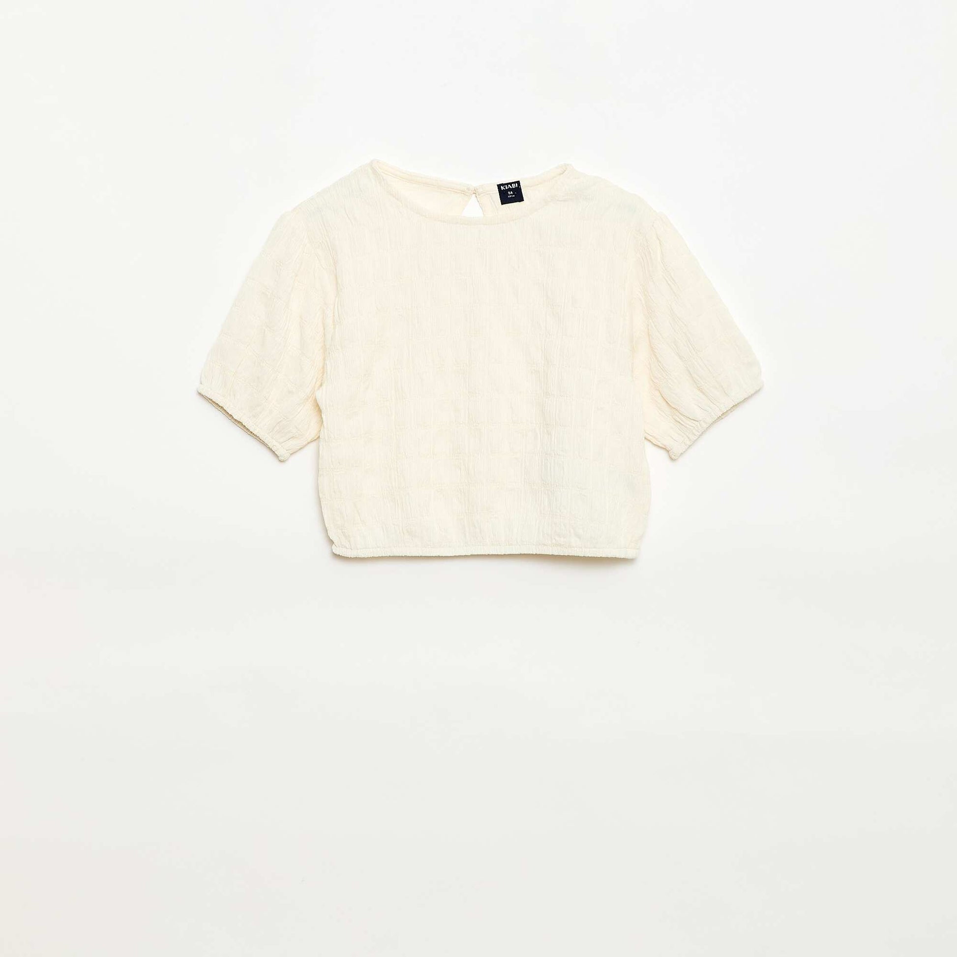 Camiseta ancha de punto fantasía BEIGE