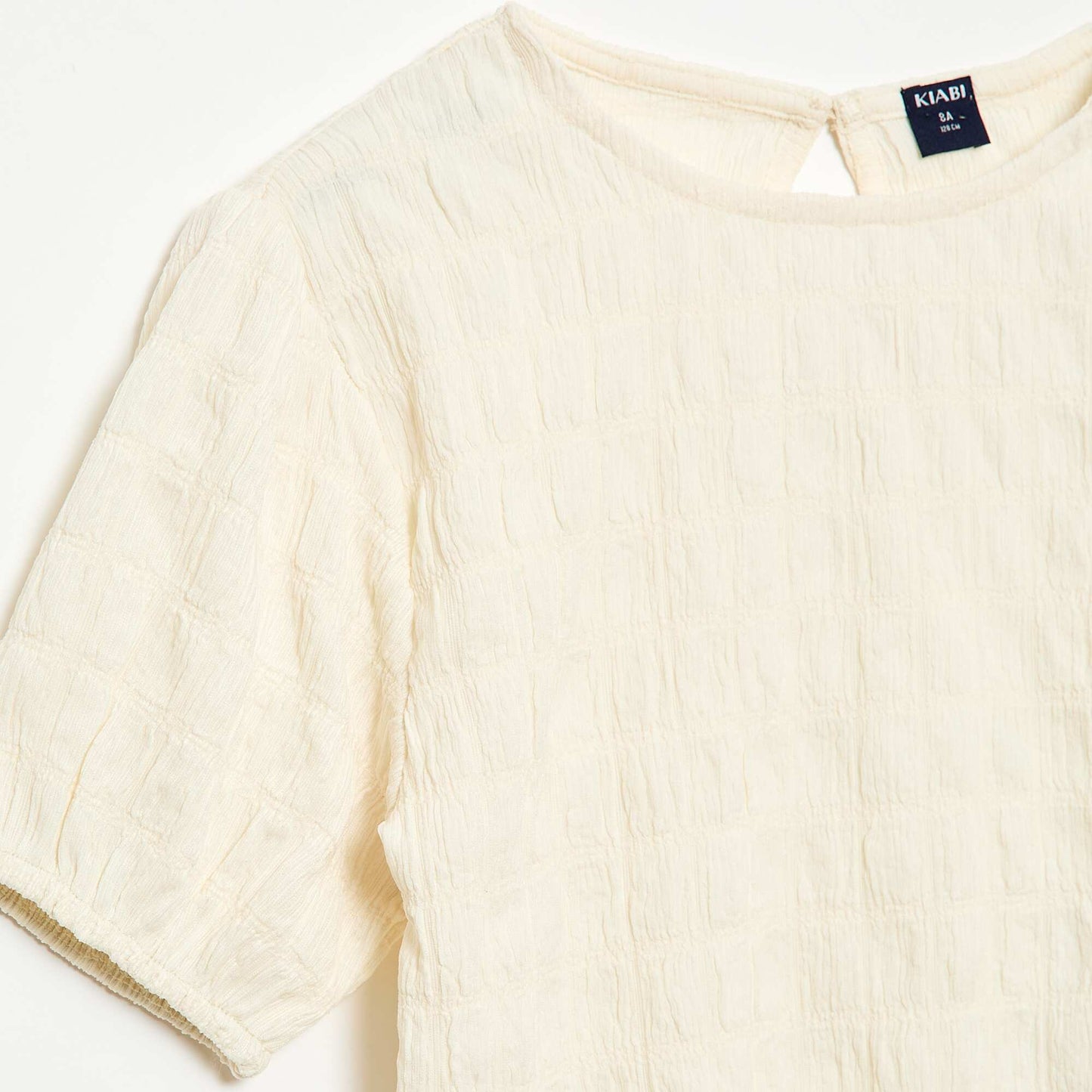 Camiseta ancha de punto fantasía BEIGE
