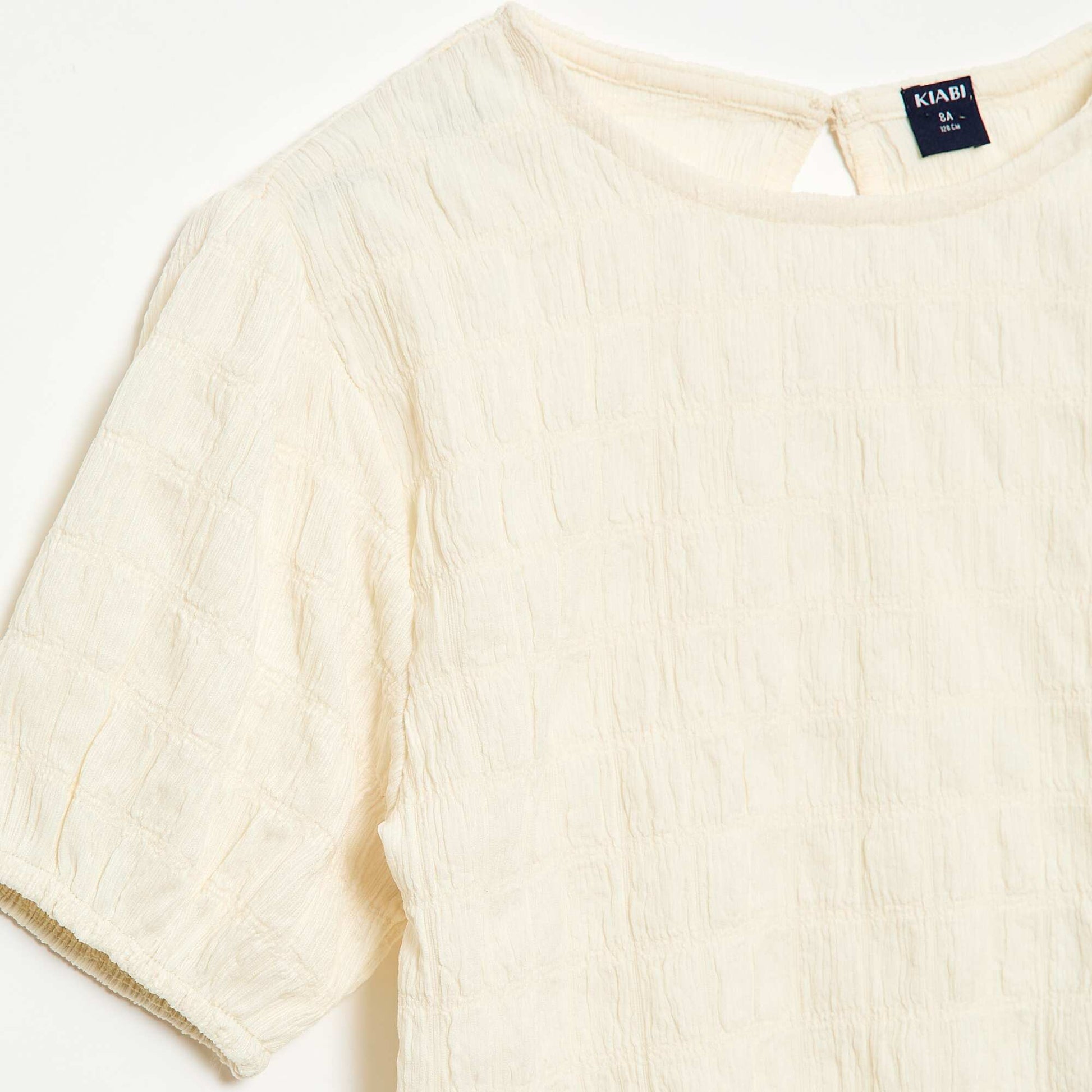 Camiseta ancha de punto fantasía BEIGE