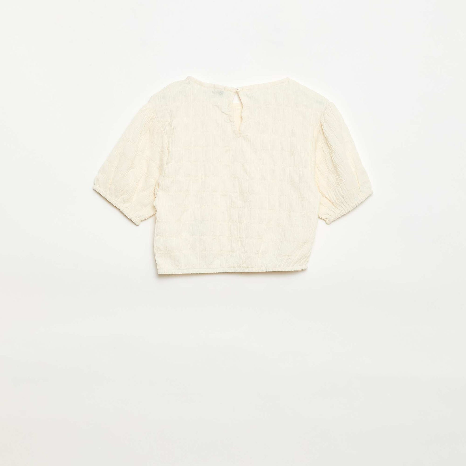 Camiseta ancha de punto fantasía BEIGE