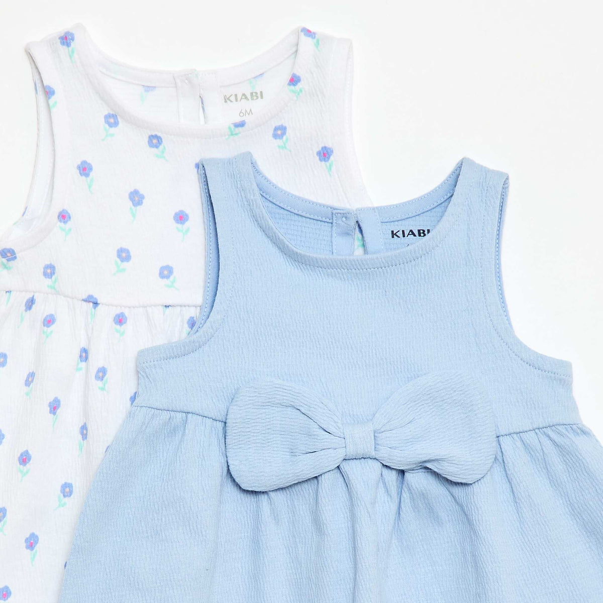 Pack de 2 vestidos con lazo de fantasía BLANCO