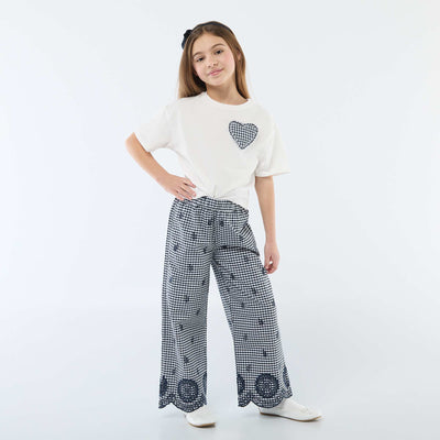 Pantalón de vichy en algodón AZUL