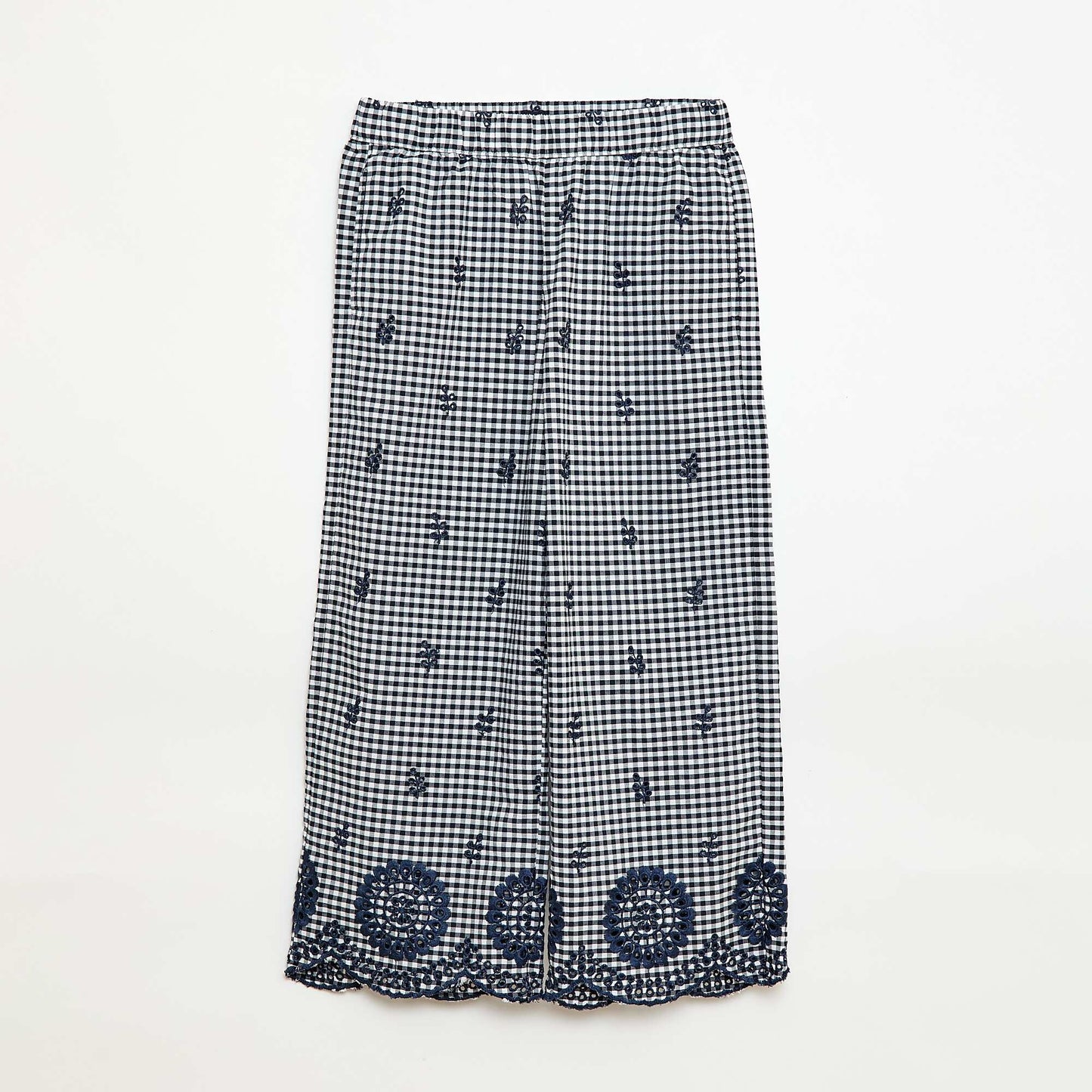 Pantalón de vichy en algodón AZUL