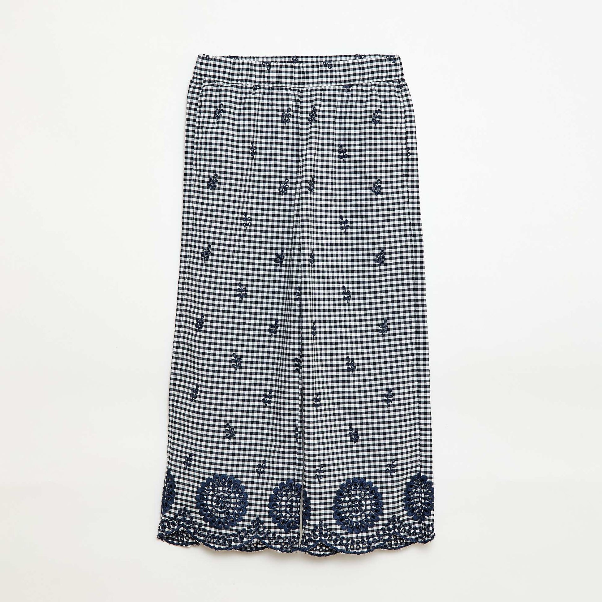 Pantalón de vichy en algodón AZUL