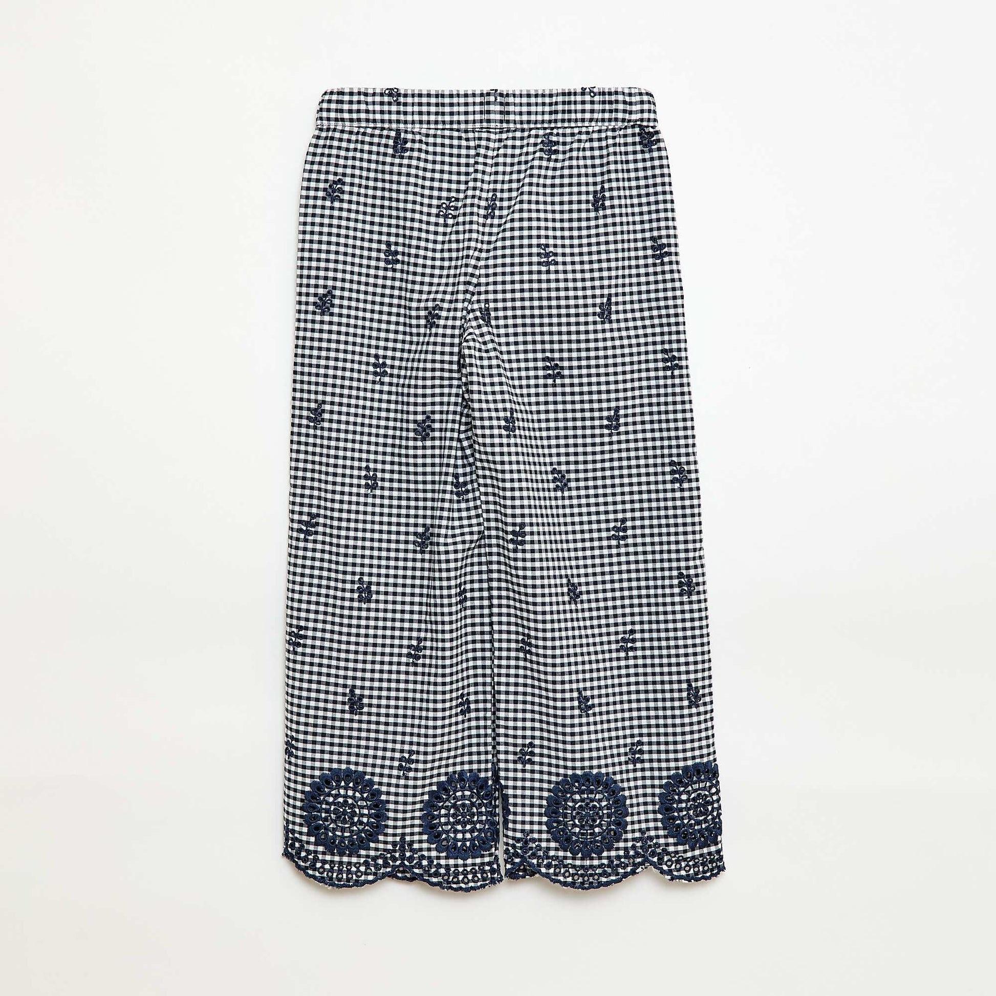 Pantalón de vichy en algodón AZUL