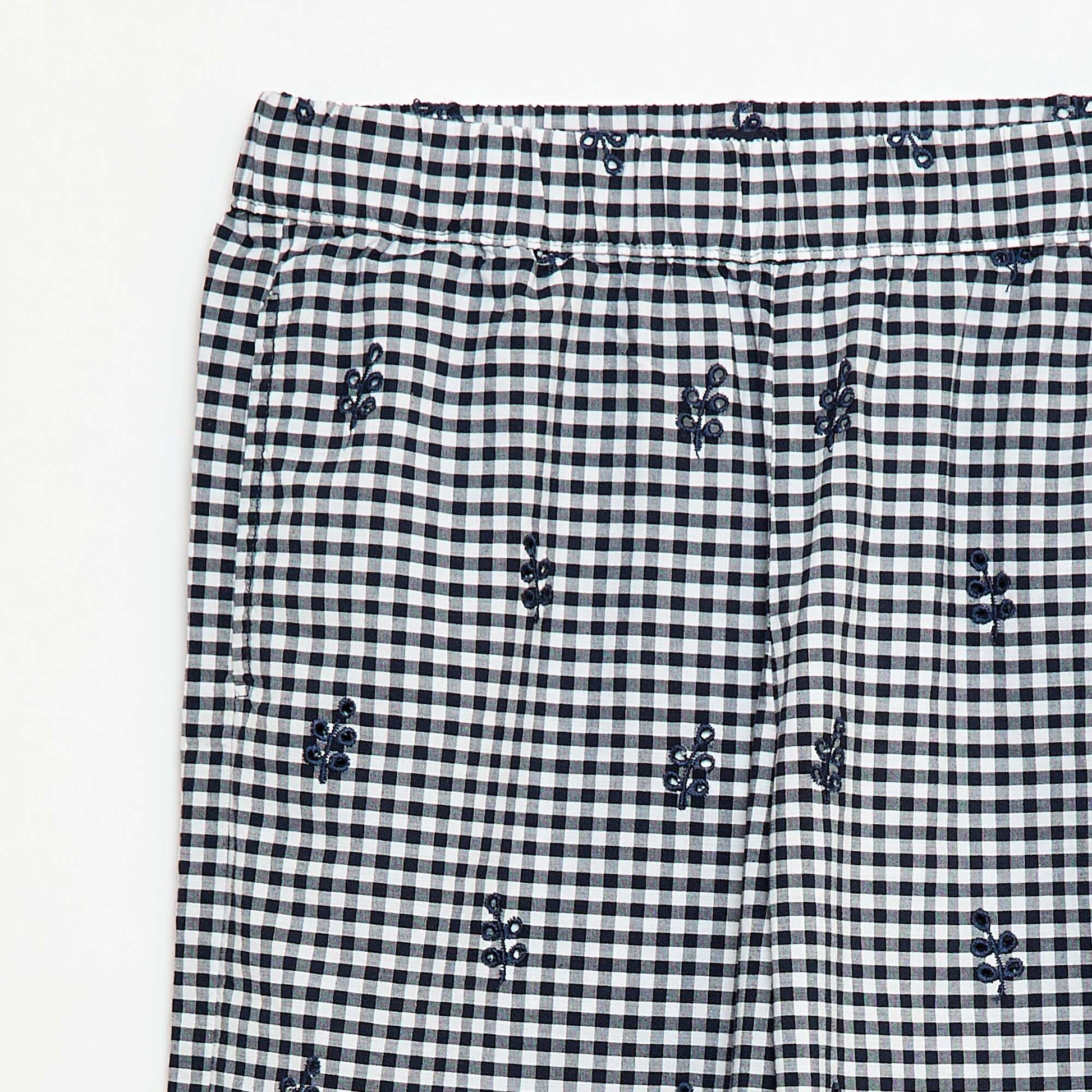 Pantalón de vichy en algodón AZUL