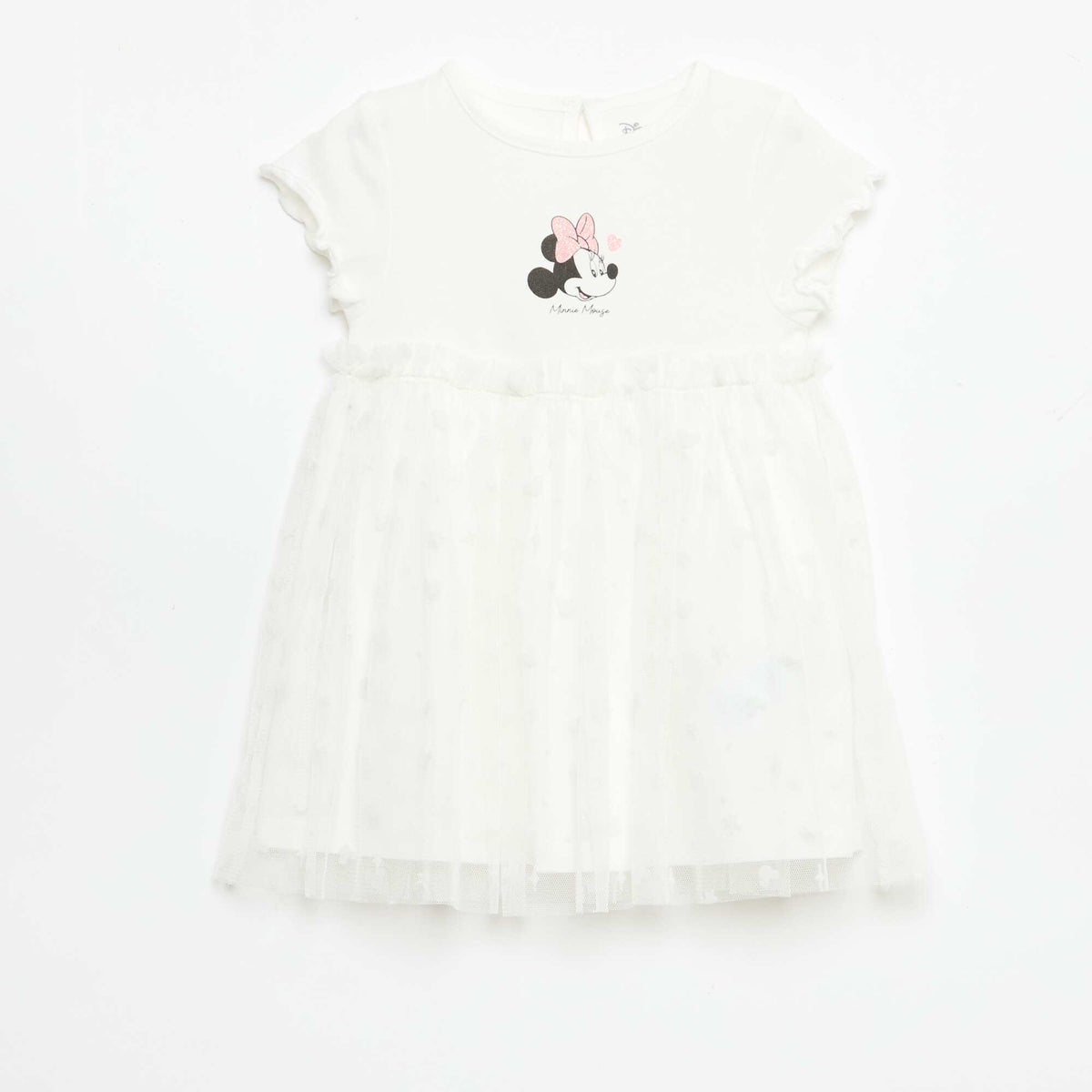 Vestido 'Disney' 'Minnie' con tul de algodón BLANCO