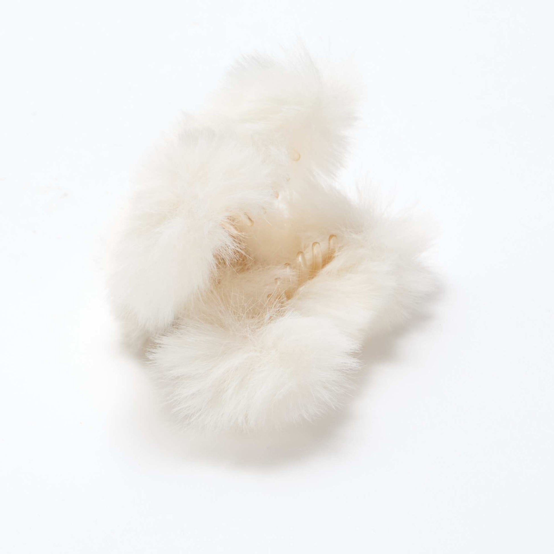 Pinzas de pelo tipo cangrejo de malla afelpada BLANCO