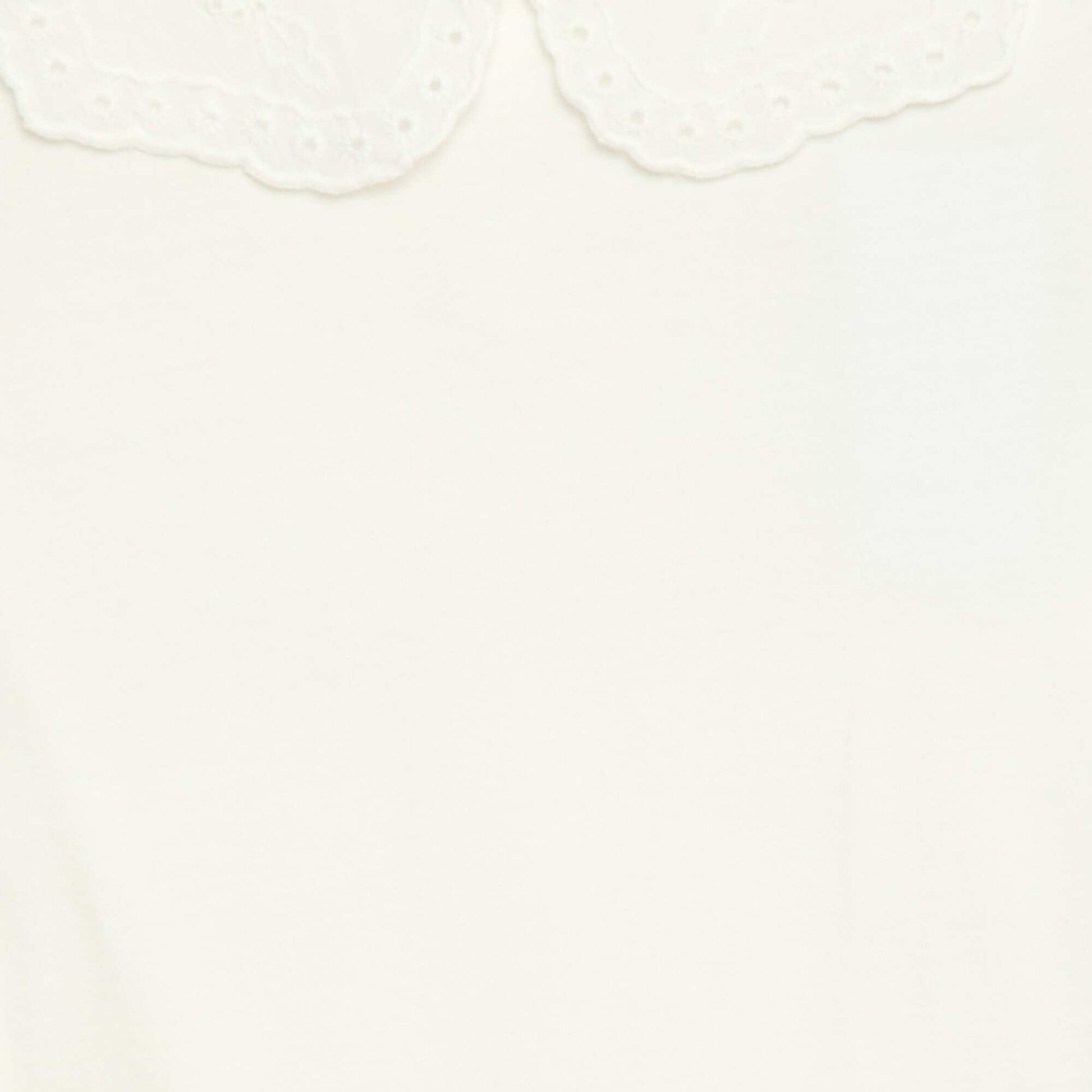 Camiseta de punto con cuello redondo con bordados ingleses BLANCO