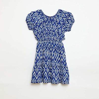 Vestido de punto calado en los laterales AZUL