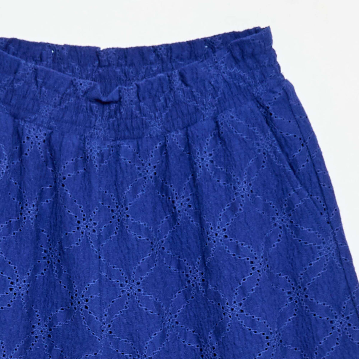 Pantalón ancho de bordado inglés AZUL